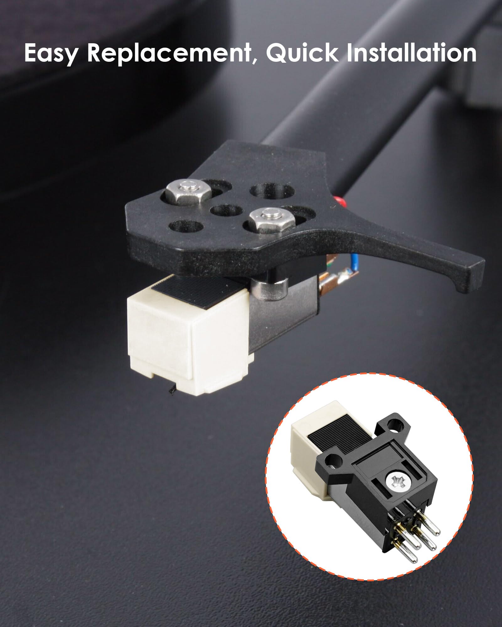 Produktbild von Kartuschen-Kopfschale Mit AT3600L – Für Pioneer Plattenspieler, Robustes Metall, Gold, Verbesserte Audioqualität