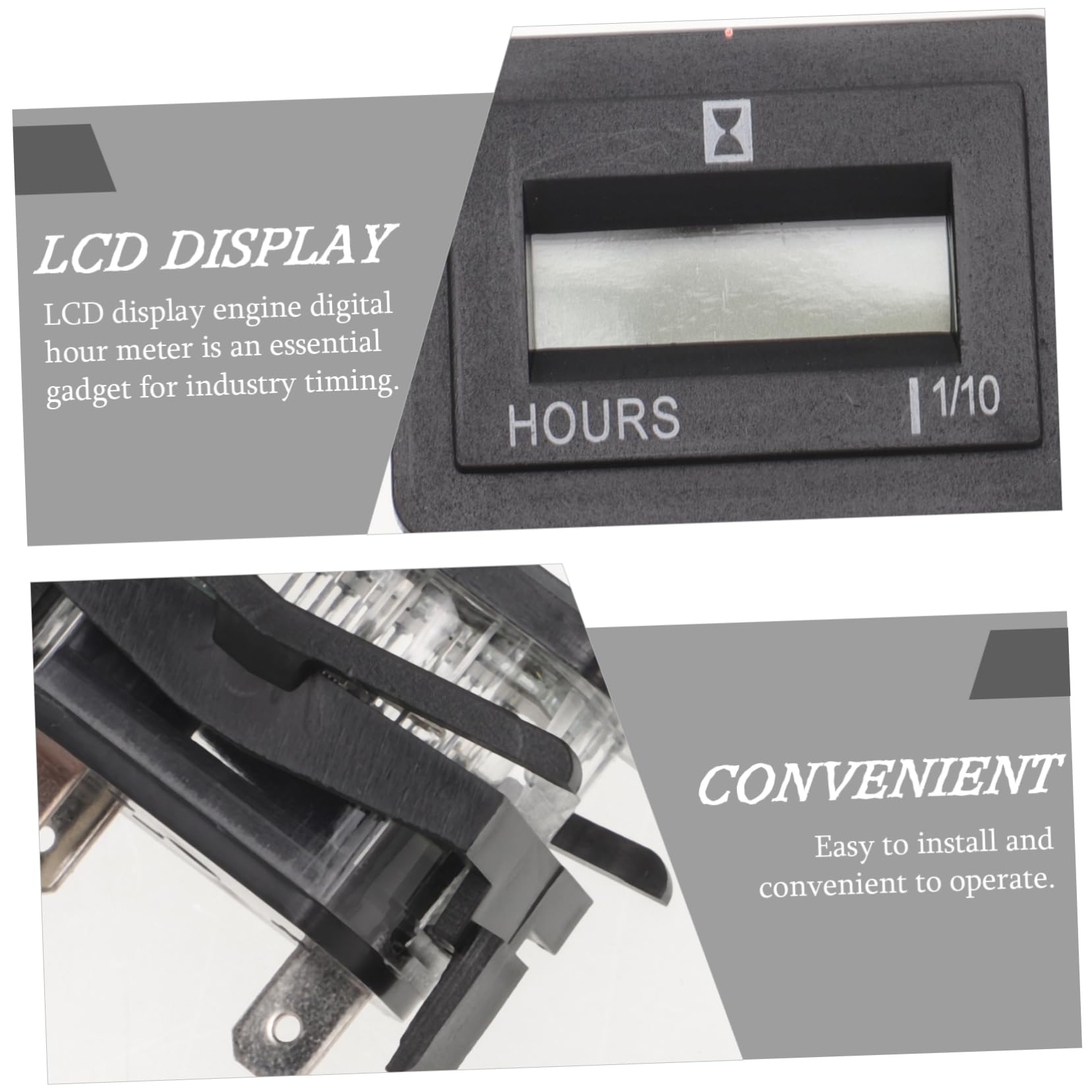 Gatuida 2stücke Wasserdichter Lcd Zeitschaltuhr-stundenmesser Für Motoren Geeignet Für Pumpen Kräne Und Baumaschinen Induktive Betriebsstundenzähler Gehäuse