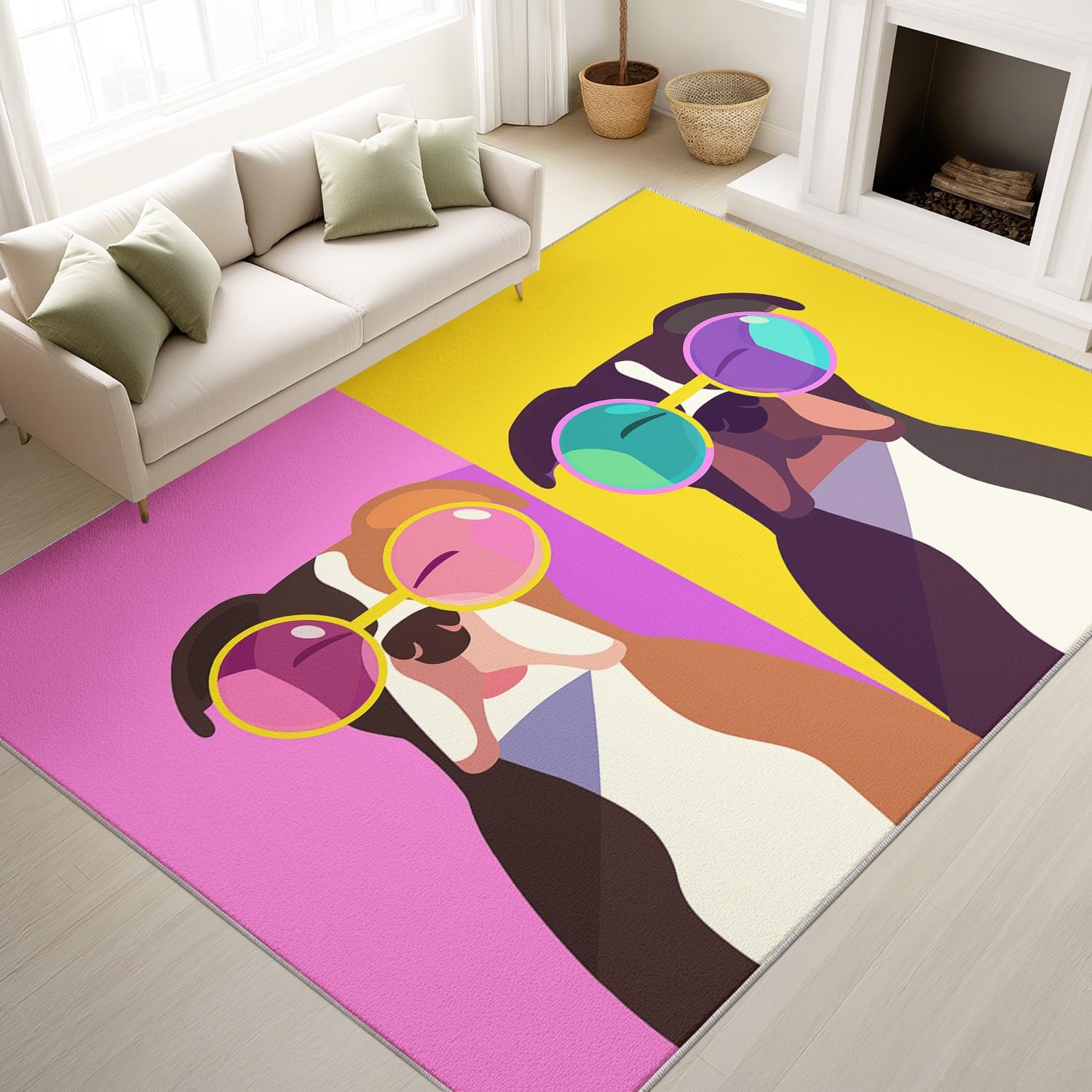 Tapis pour canapé design moderne violet 160 x 230 cm pour salon chaleureux