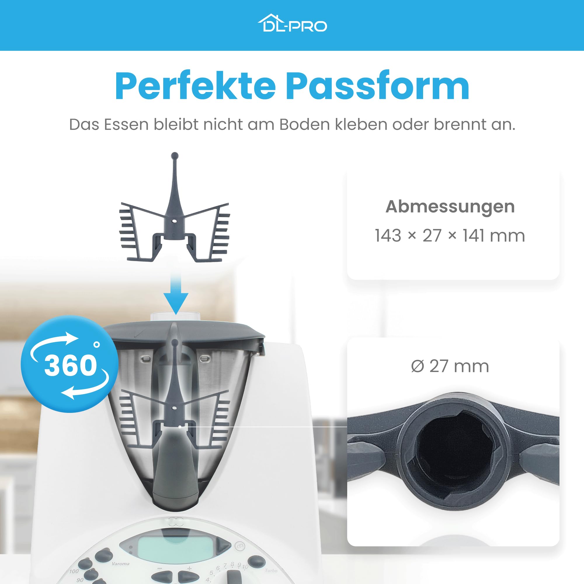 DL-pro Frusta A Farfalla Per Bimby TM31 – Accessorio Per Montare Albumi, Panna, Mousse – Qualità Professionale