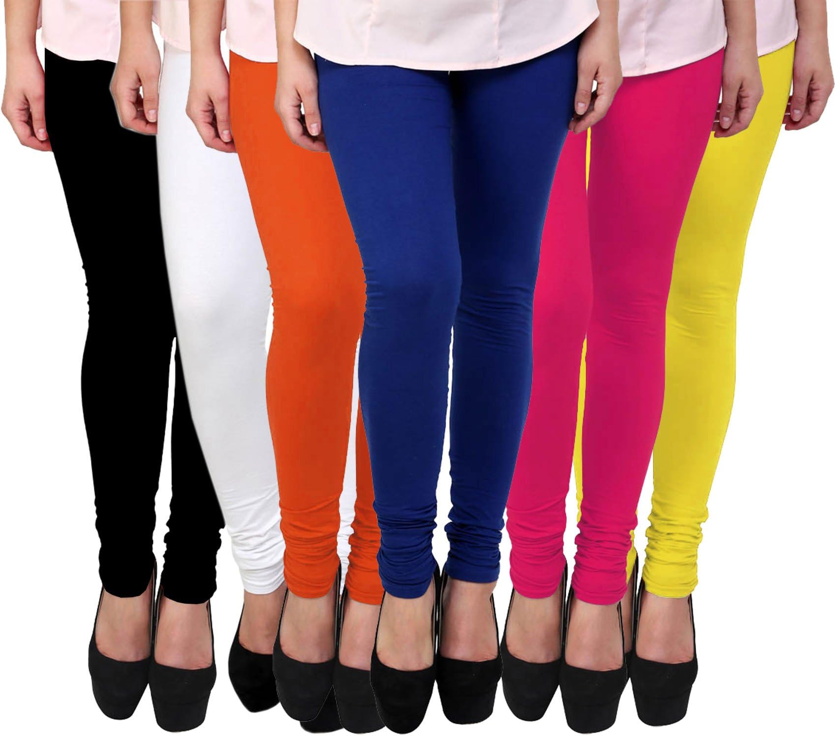 Pixie Leggings Set for Women's/Girls by Pixie in Combo (Pack of 6) Black, White