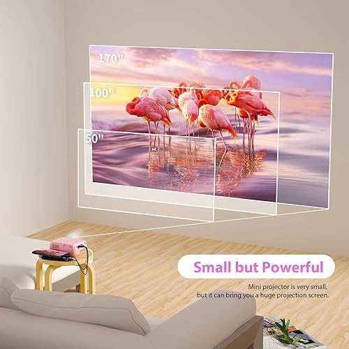 Miniatura 6 de Proyector portátil, proyector para exteriores, mini proyector de video estético LED para películas portátiles al aire libre compatible con HDMI,