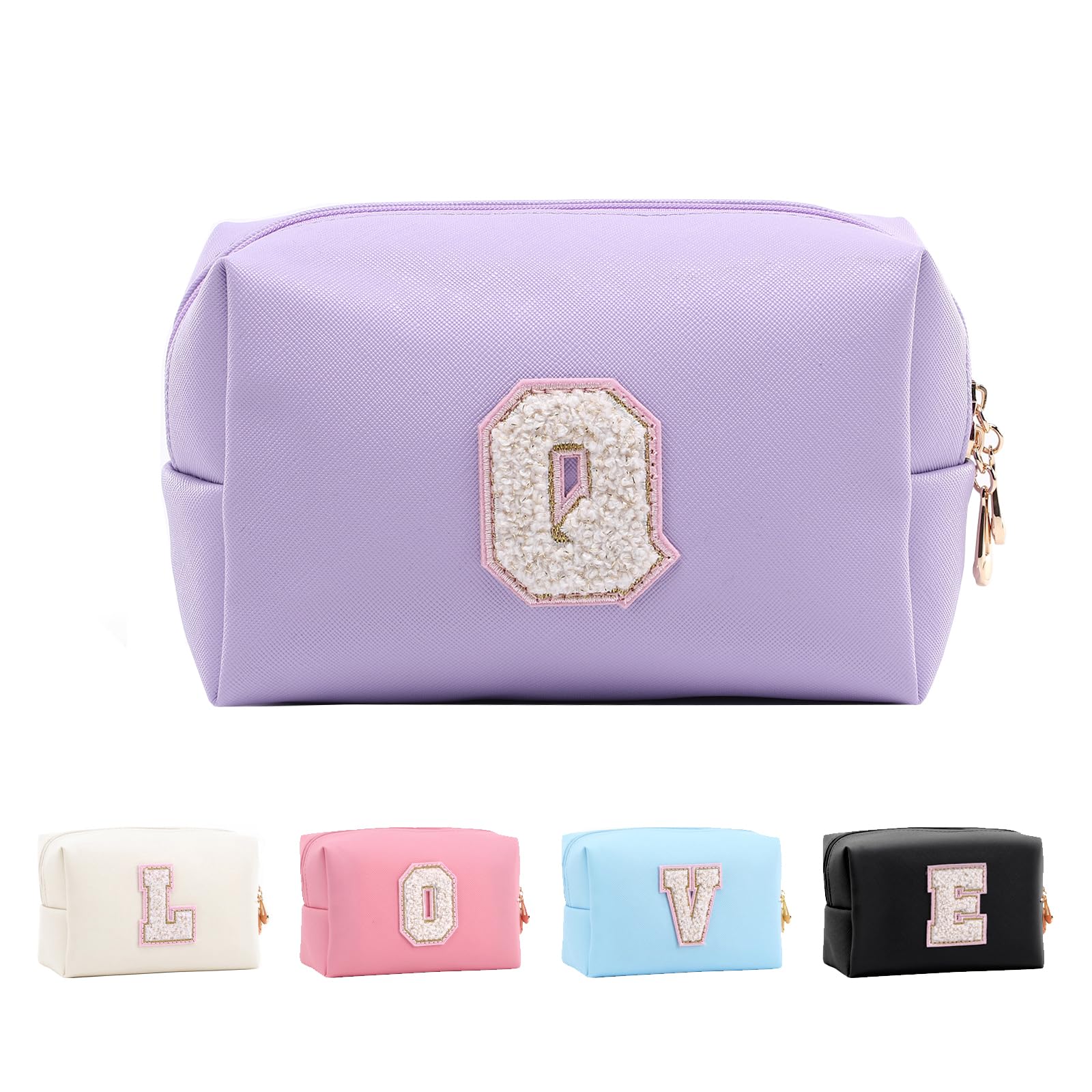 Bolsa de Maquillaje, Bolsa de Cosméticos Impermeable de Viaje, PU Cuero, Neceser de Baño, Bolsa De Aseo Y Almacenamiento para Mujer,Cosas Preppy para niñas Adolescentes (Letra A-Z) — view 17