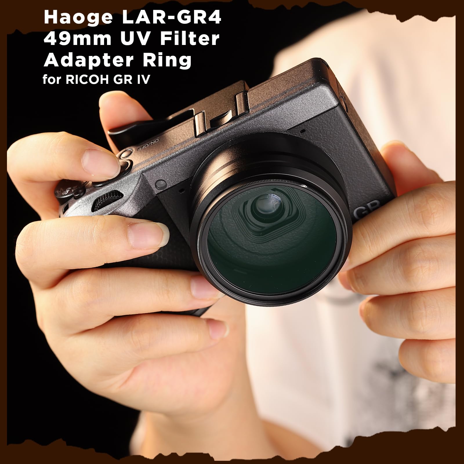 Haoge 49 mm UV-Filter-Adapterring für RICOH GR IV gr4 Digitalkameraobjektiv für GT-2 GW4 Weitwinkelobjektiv ersetzt GA-3, LAR-GR4