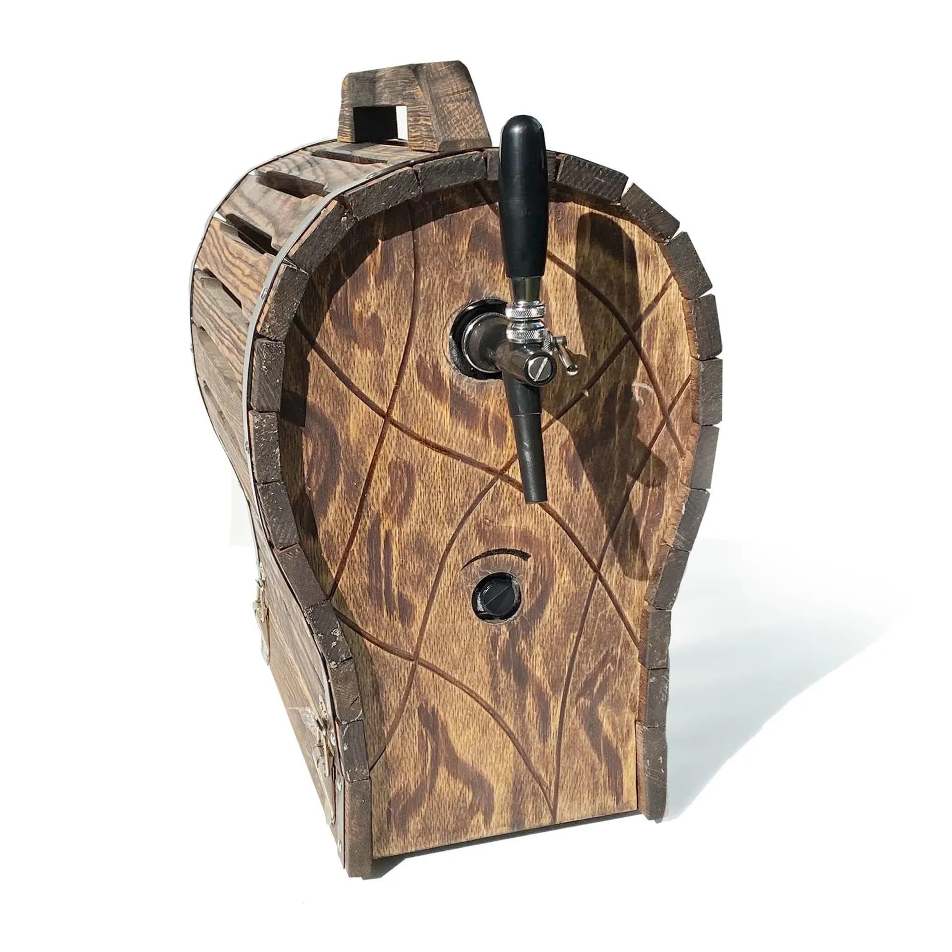 Barril de Madera Rústico para Sistema de Dispensación de Cerveza Jet 30, Cubierta Protectora 380x580x580mm, Fácil Instalación y Estilo Auténtico para Fiestas y Eventos