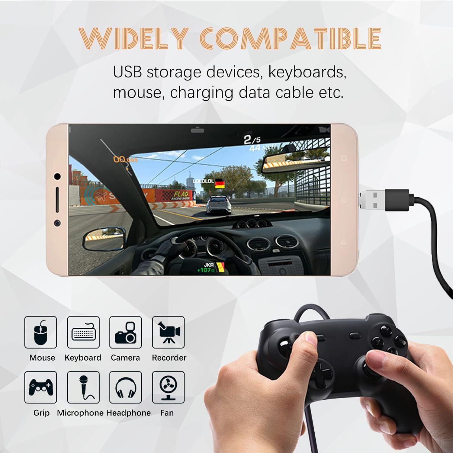 USB C to USB Adapter, 10 Pack Miniest USB C to A Male to Female Adapter, Hidden and Slim Converter Adapter for USB Cable.
