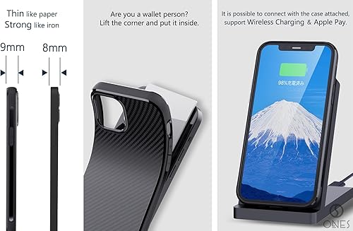 Miniatura 7 de ONES Funda ultrafina para iPhone 11  Textura de fibra de carbono Prevención de huellas dactilares Protección de cámara y pantalla Absorción de