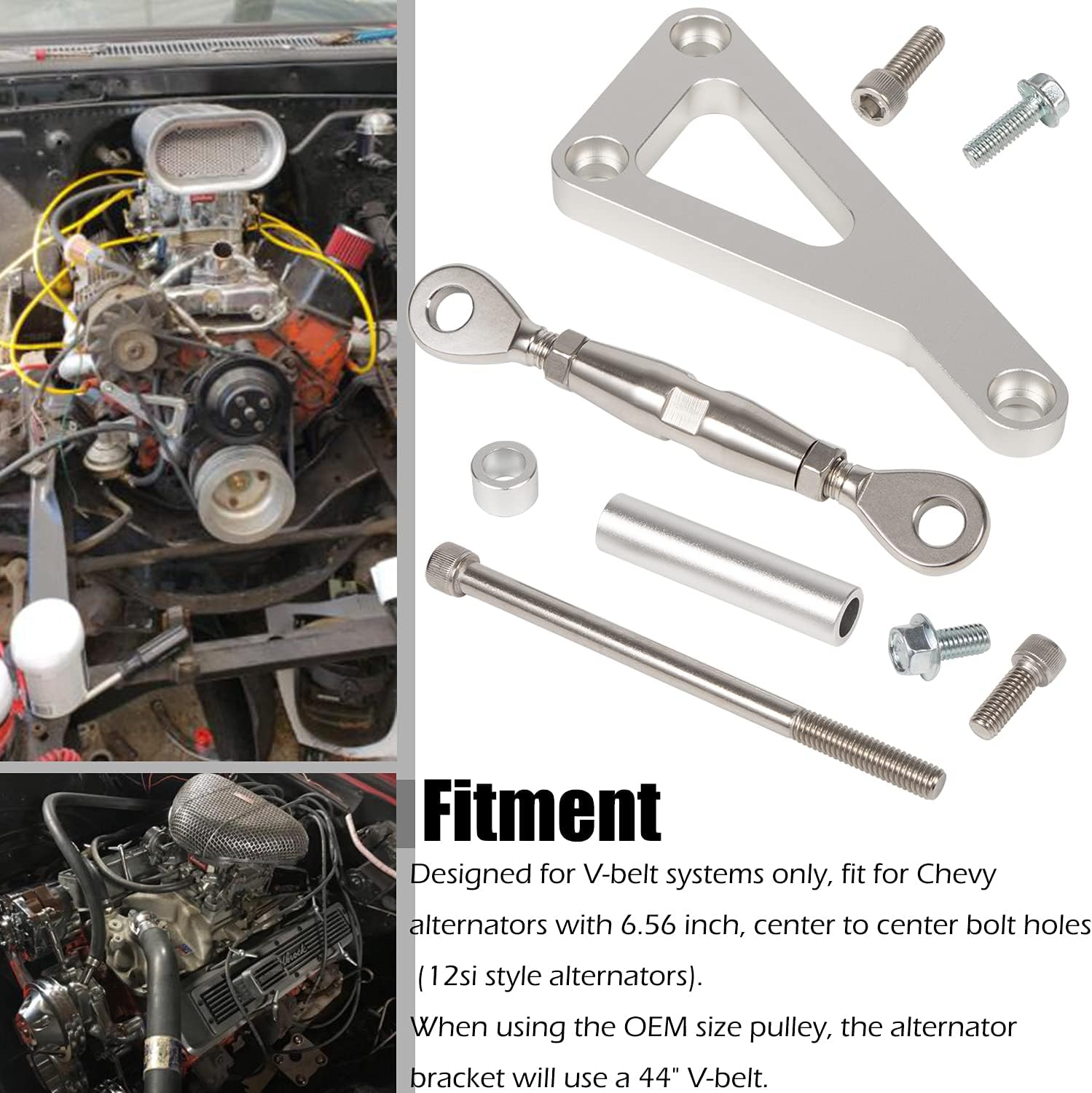 Buy For Sbc Billet Alternator Bracket Adjustable Lwp Small Block Chevy Kit 305 327 350 3 5 0l 5 7l V8 Eight Cylinder Long Water Pump Carburetor V Belt Fit For Chevrolet Online In Usa B094nnk8lb