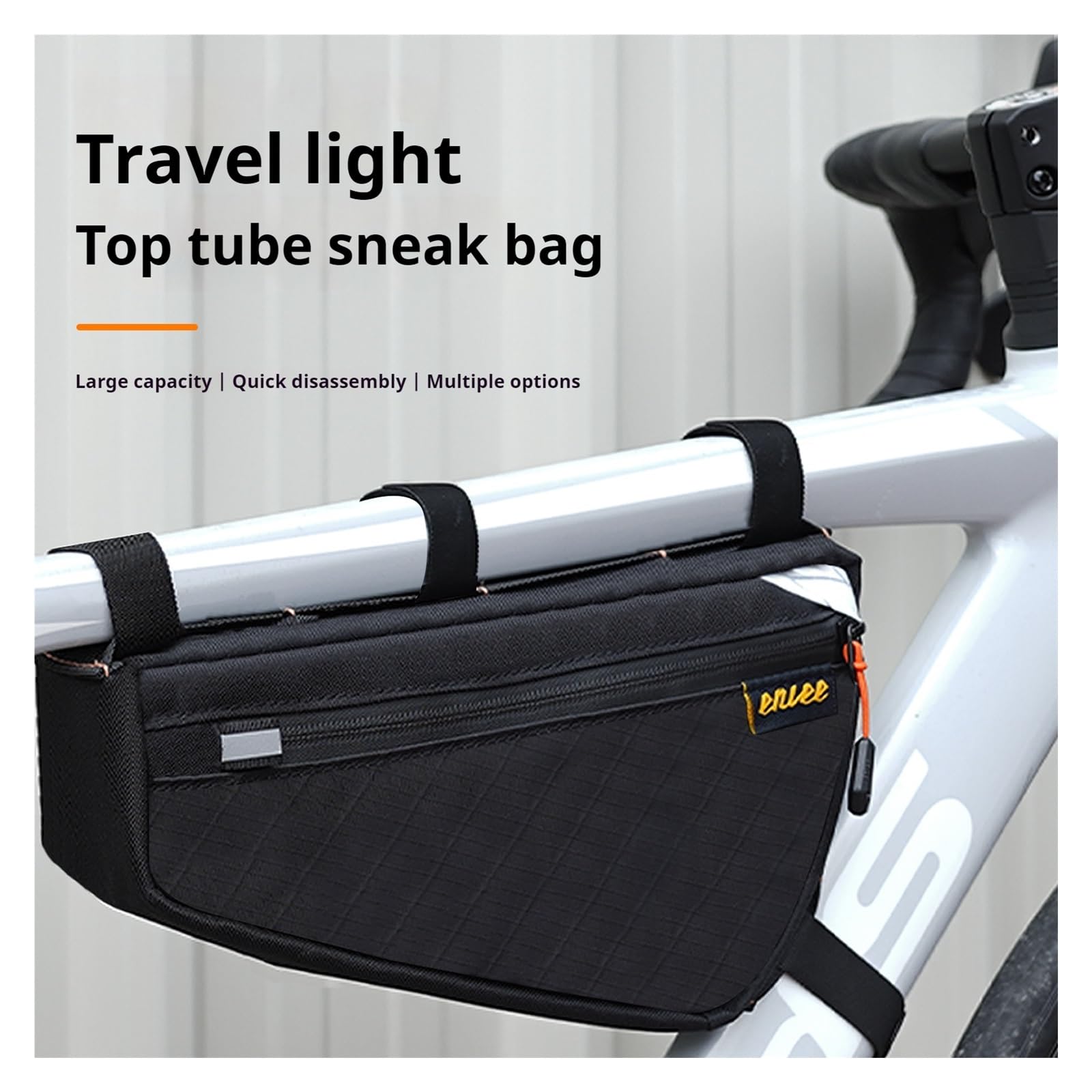 Borsa da telaio triangolare for bicicletta impermeabile da 1 pezzo | Memorizza attrezzi da ciclismo e piccoli oggetti for gli spostamenti(QianXing White)