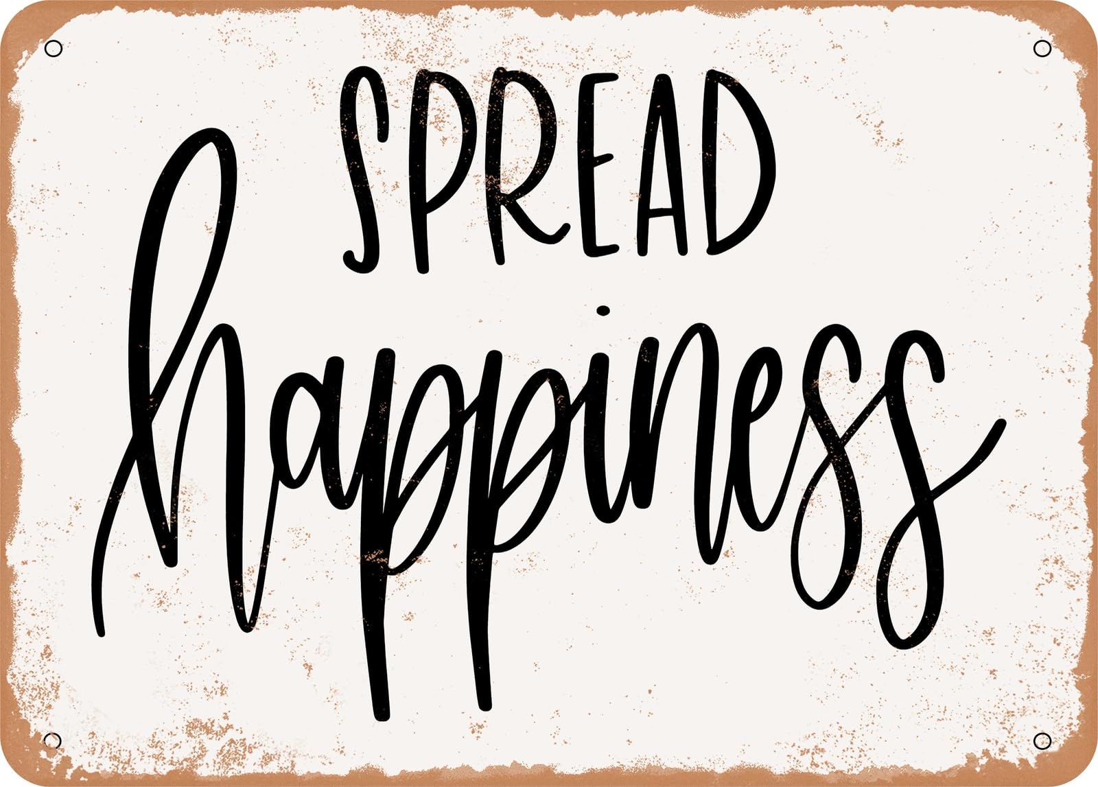 Miaomansenstore Metal Sign - Spread Happiness - Vintage Look Sign Home Decor