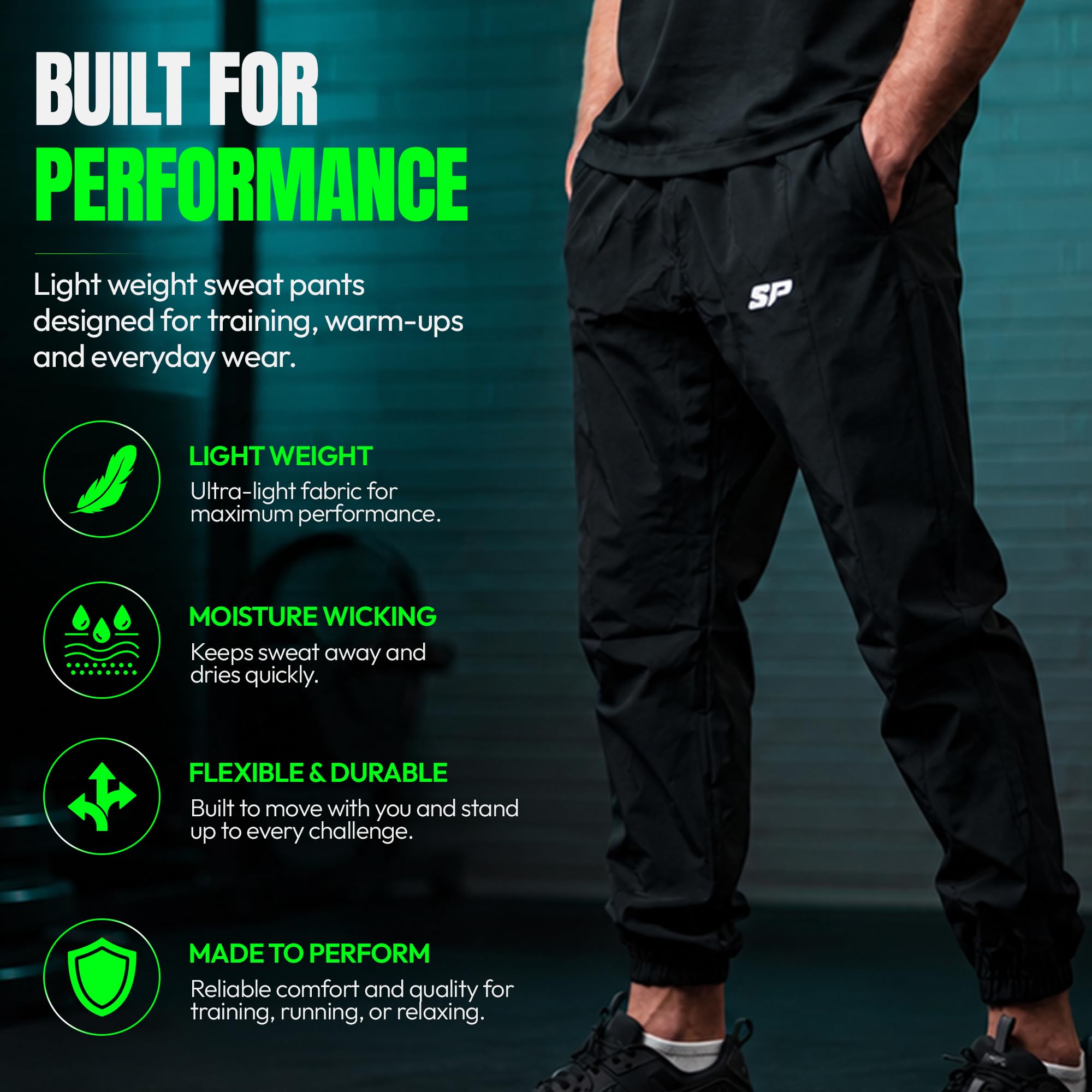 Starpro Jogginghose Herren Damen - Dehnbare Nylon und Spandex-Reißverschlusstaschen - Training Laufhose Sportbekleidung - Größen S bis XXL