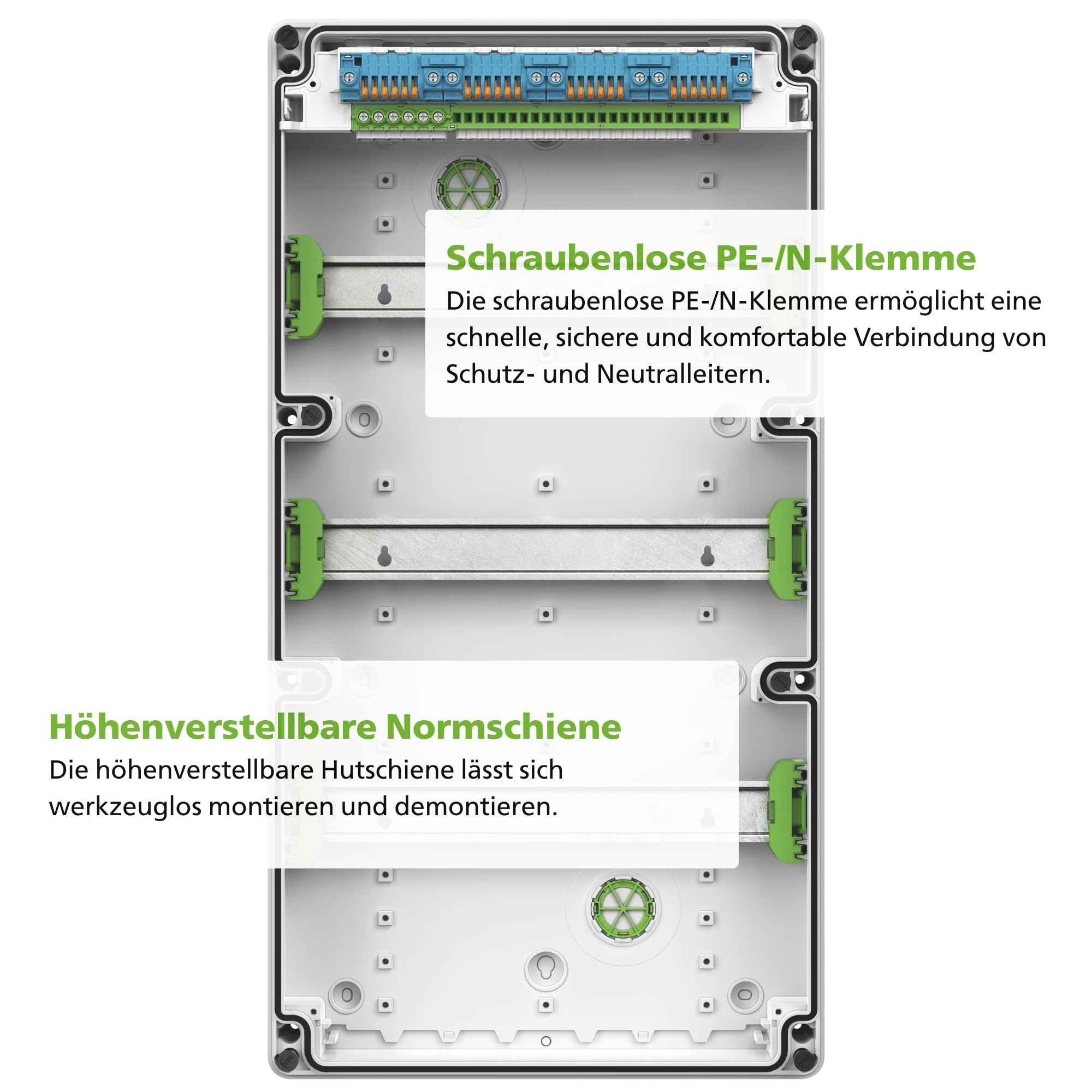 Spelsberg AK Air 42 Kleinverteiler, Sicherungskasten, Automatengehäuse, Aufputz, 3-reihig, 42 Teilungseinheiten, IP65, für Feuchträume, Outdoor und industrielle Anwendungen