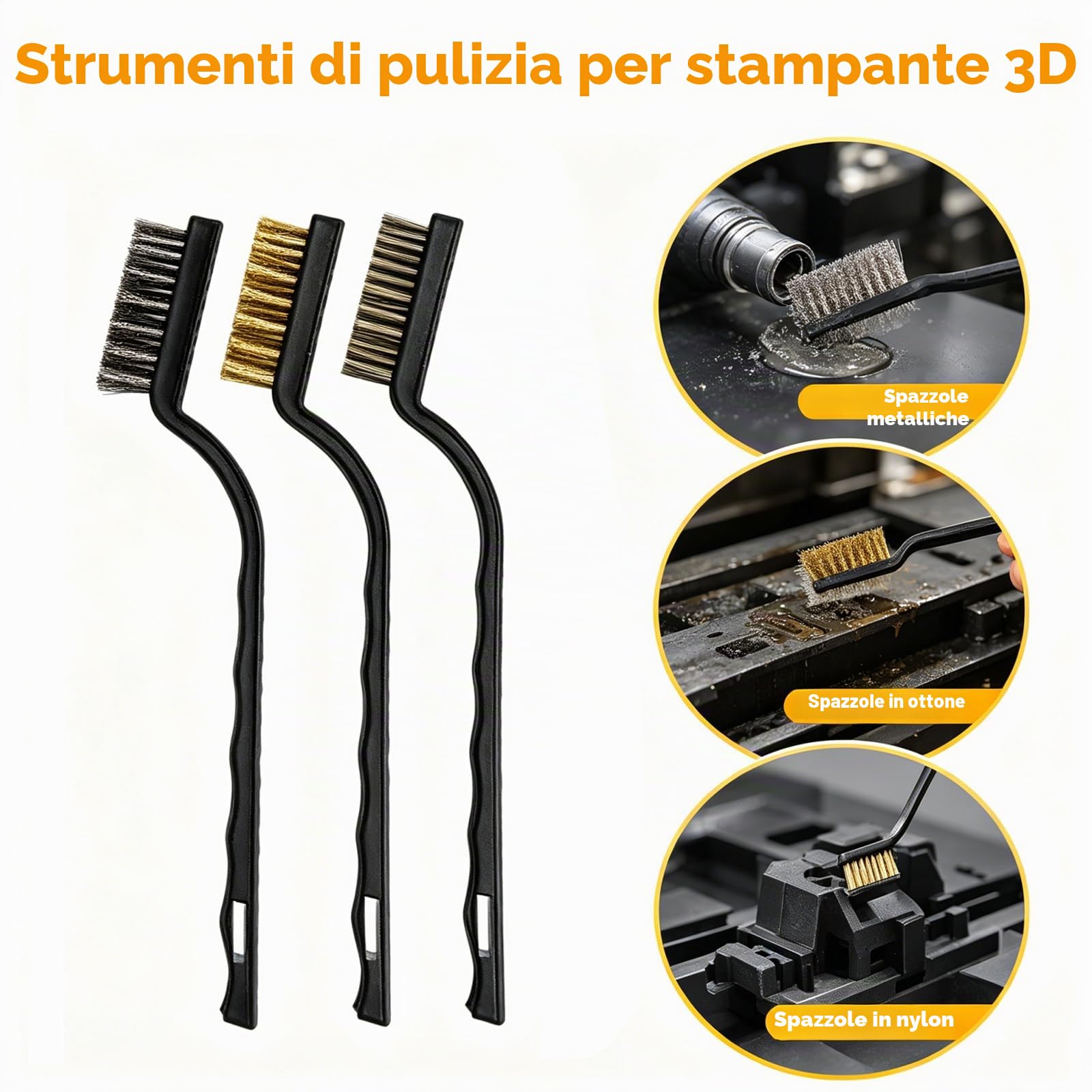 Set di strumenti per stampante 3D, kit di accessori per stampante 3D da 30 pezzi, set di pulizia e rimozione sbavature, pinzetta, taglierina, lime per aghi, spazzole di pulizia, barre per levigatura e