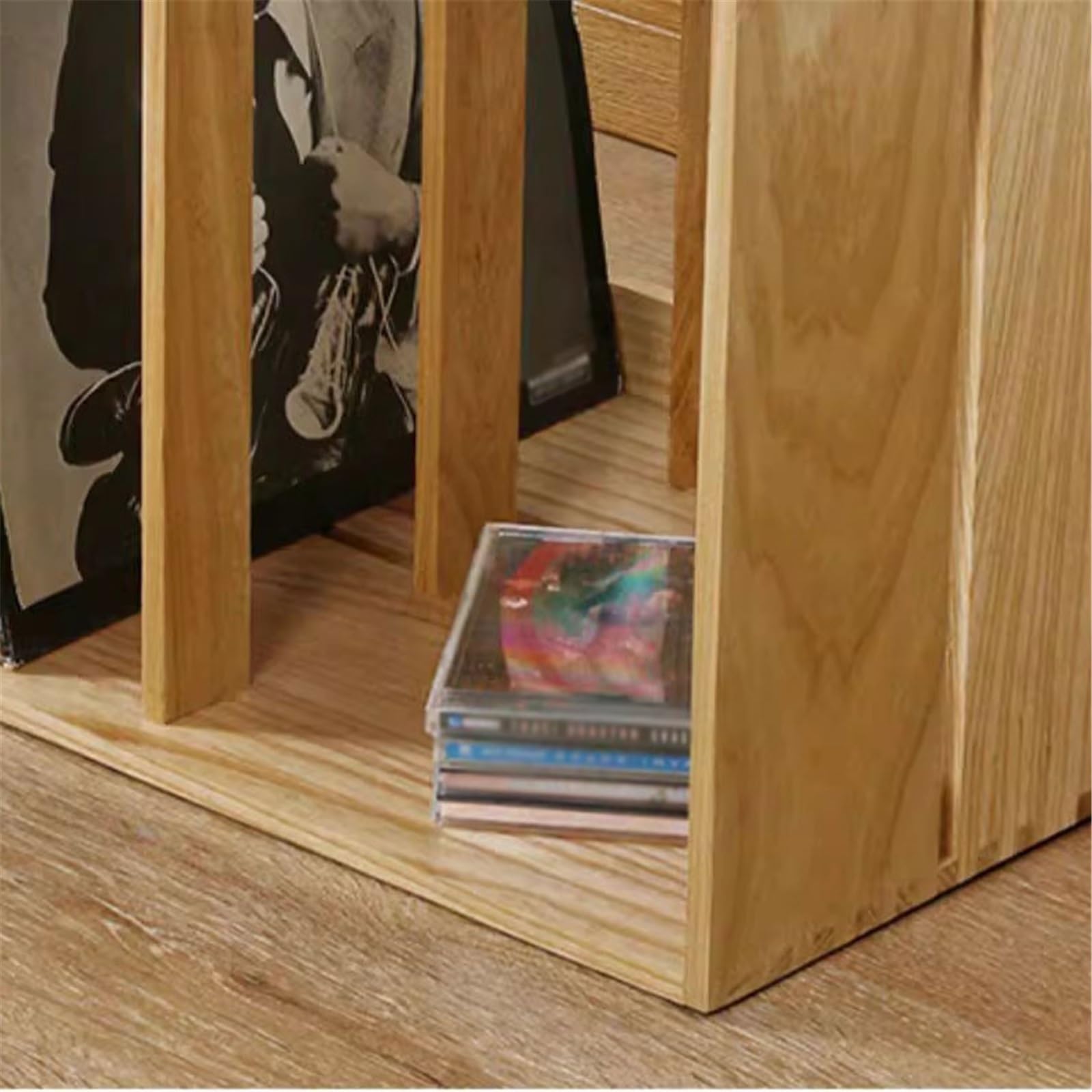 Ufficio Porta dischi in vinile Album CD in legno a pianta aperta Scaffale porta dischi