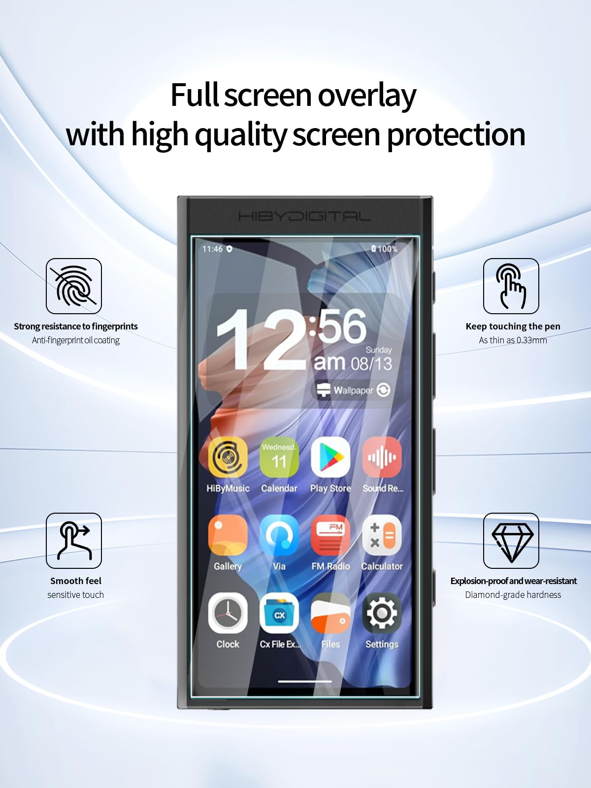 UYRUREL Screen Protector for HiBy Digital M300 Android MP3 Player, High-definition Scratch Resistant Soft Film,HD Clear,Bubble Free with Easy Installation Kit,2 Pack.