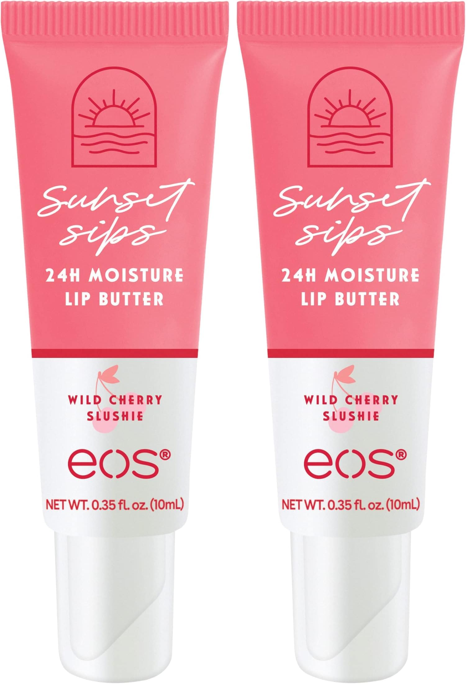 eos Lip Butter Tube, 24-Hour Moisture | Wild Cherry Slushie | Overnight Lip Mask | Pack of 2