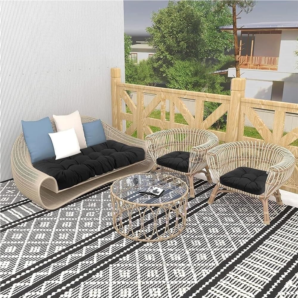 Cojín impermeable para columpio de jardín, cojín de repuesto para silla mecedora, almohada para muebles de patio, 120 x 50 cm, apto para metal y madera