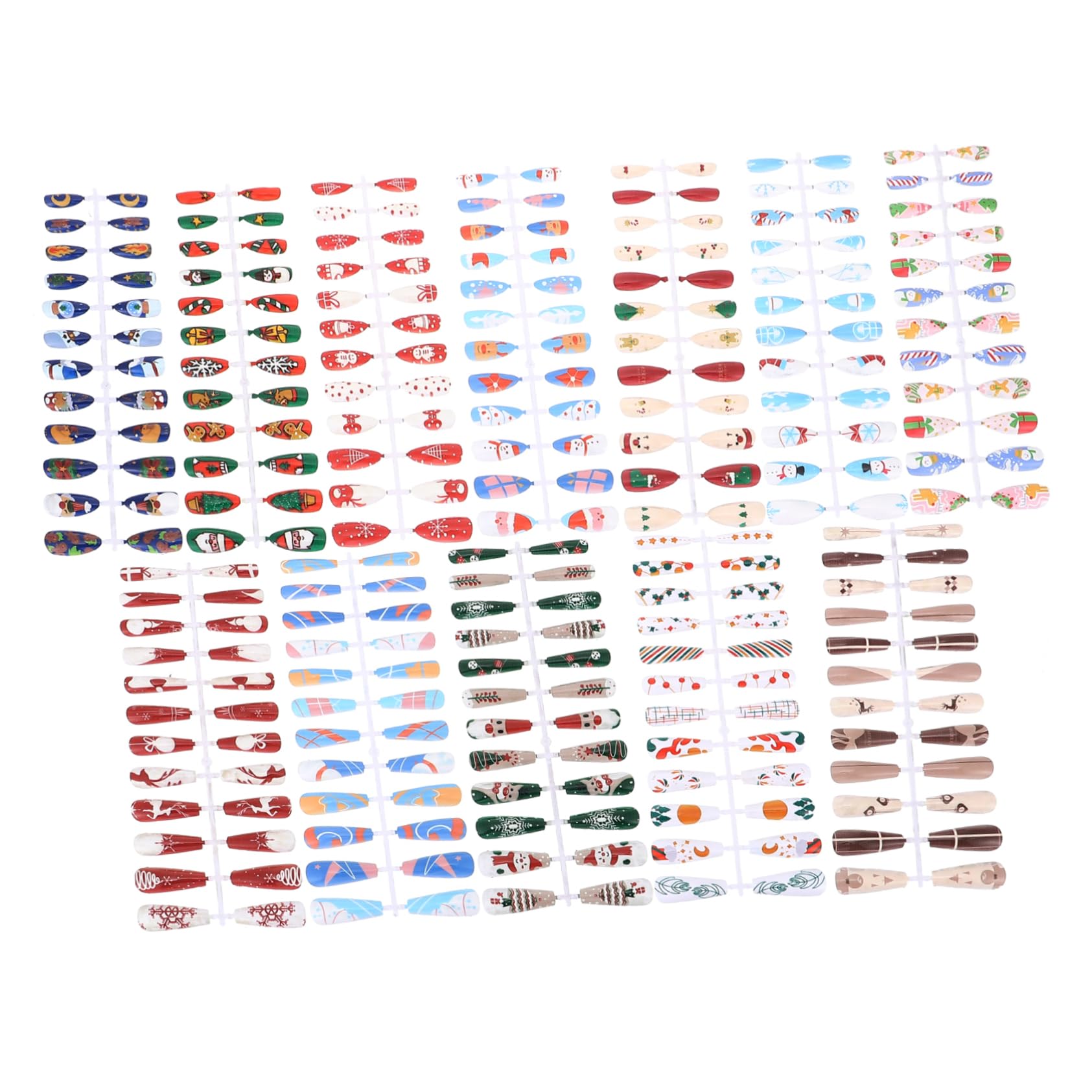 ABOOFAN 864 Pezzi Adesivi Per Unghie Natalizi Forma Per Unghie in Plastica Punta Delle Fai Da Te Punta Di Estensione Dell'unghia Bara Unghia Manicure Abbigliamento Donna Addominali