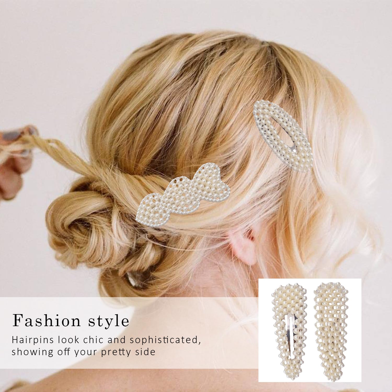 ZEACCT 18Pcs Pearl Hair Accessories for Girl Pearls Hair Clips, Artificial Pearl Hair Barrettes, Pearl Snap Hair Clips - Image 2