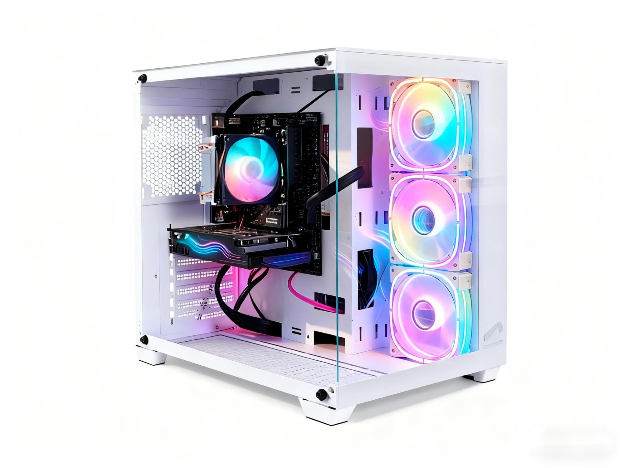 STGsivir PC Gaming, Ordenador de Sobremesa Gaming, GeForce RTX 3050 6GB GDDR6,Ryzen 7 hasta 4.6Ghz,16GB DDR4,1TB SSD,WiFi 6,BT5.0,RGB Ventiladores x3,Windows11 Pro