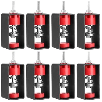 SINJEUN 8 Pack Ceiling Spring Vibration Isolator Hangers, 110lbs Shock Absorber Anti Vibration Suspended Mounted with Removable Frame, Shockproof Damping Hanger for Studio, Home, KTV