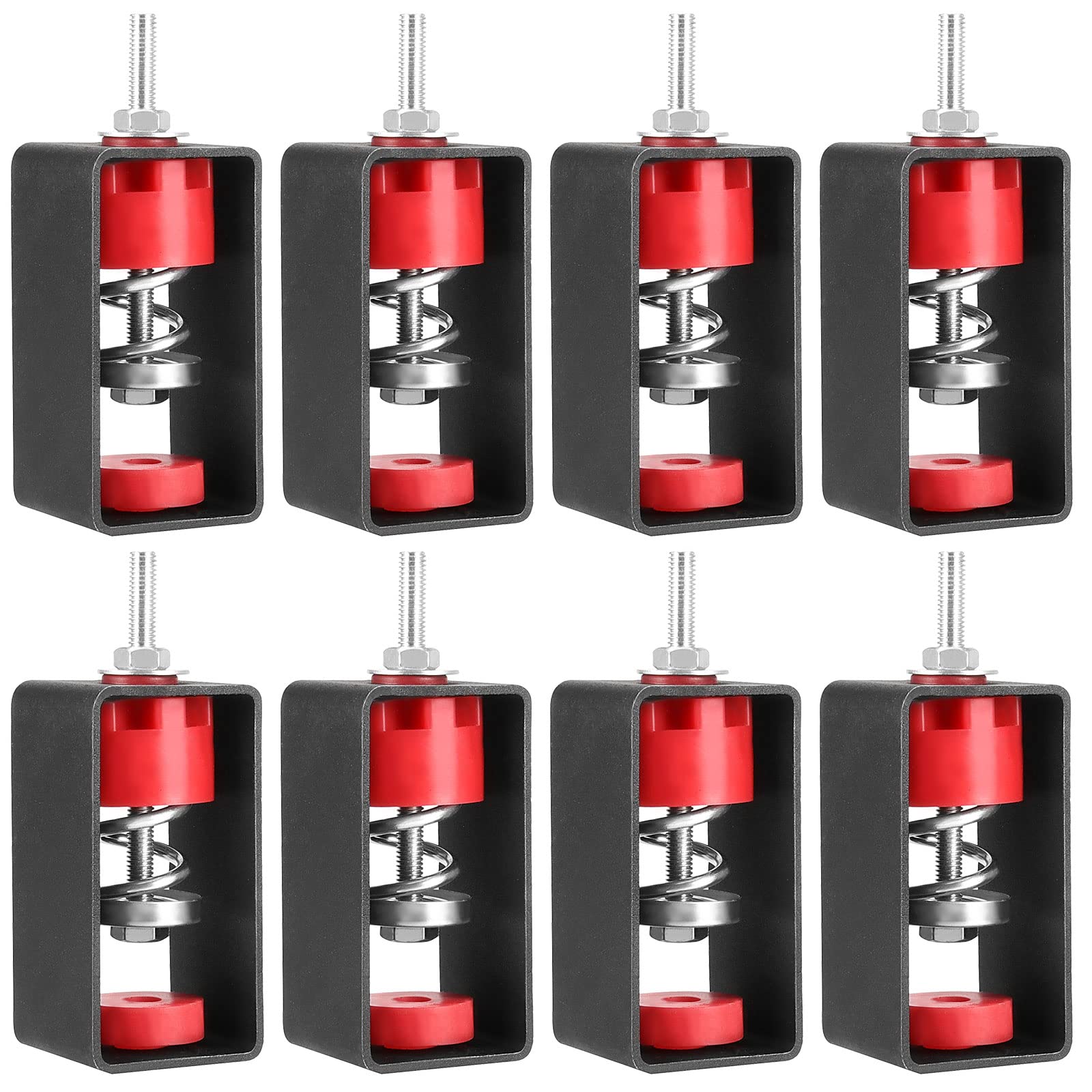 SINJEUN 8 Pack Ceiling Spring Vibration Isolator Hangers, 110lbs Shock Absorber Anti Vibration Suspended Mounted with Removable Frame, Shockproof Damping Hanger for Studio, Home, KTV