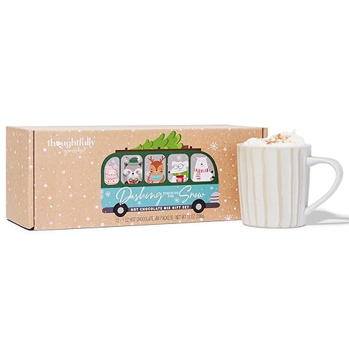 Miniatura 7 de Thoughtfully Gourmet, juego de regalo de chocolate caliente en embalaje de personajes navideños, los sabores incluyen Rocky Road, mantequilla de