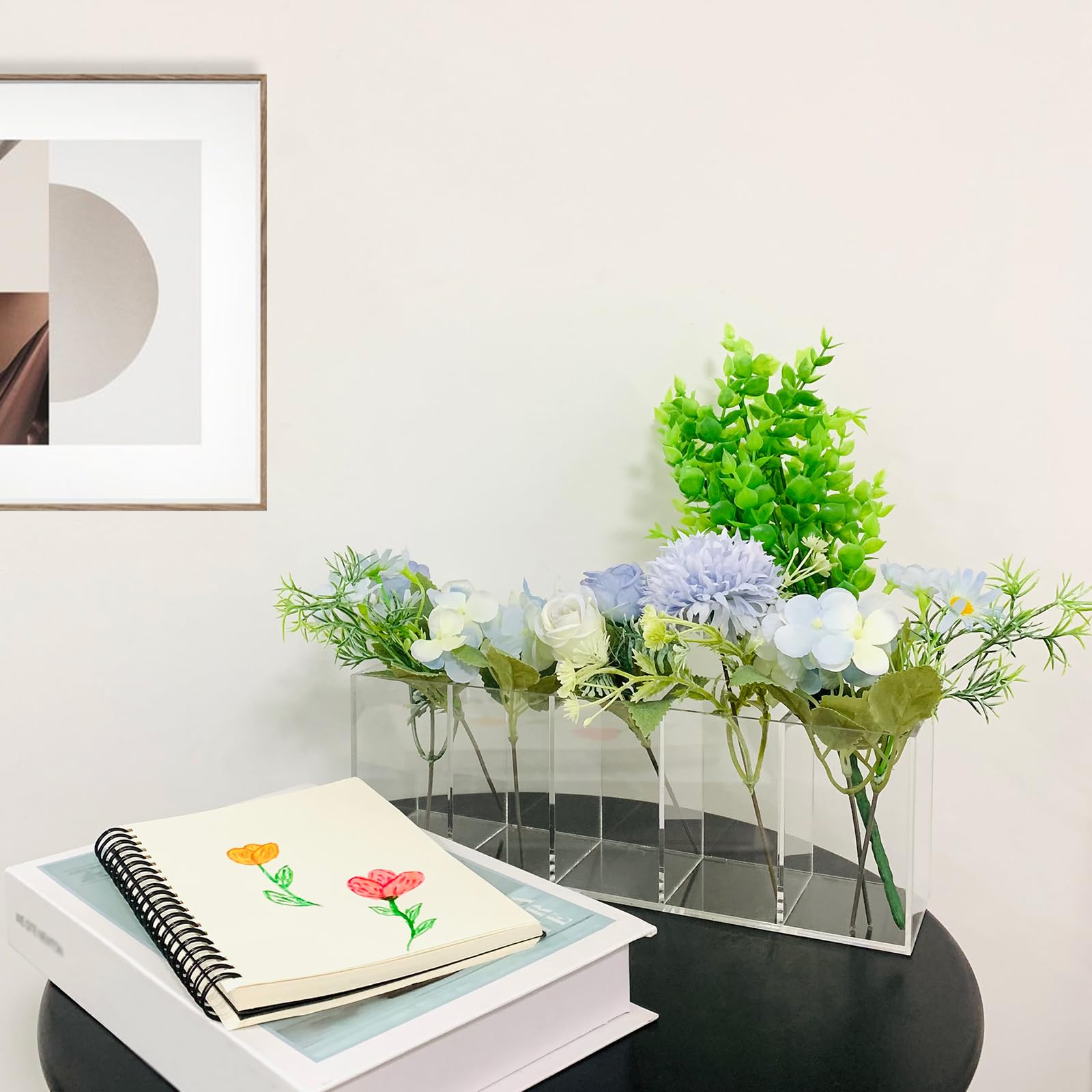 Clear Acrylic Pen Holder - 5 Compartments -6
