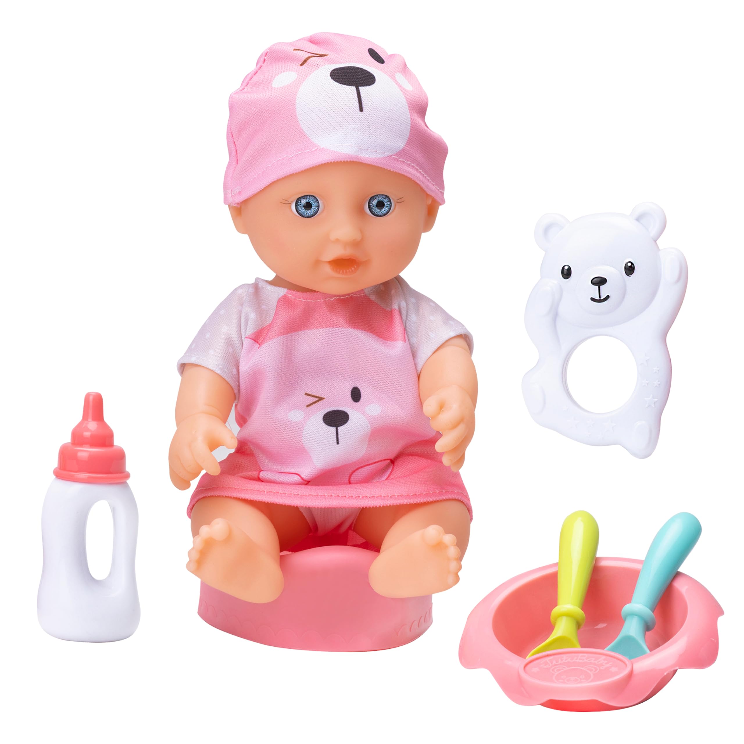 LILLAN & Friends Babydolls Max & Mia 33 cm, Zwillings-Set Puppe Junge und Mädchen mit Zubehör, Töpfchen, Flaschen und Besteck, Geschenke für Babys Mädchen und Jungen, Baby Puppe ab 3 Jahre