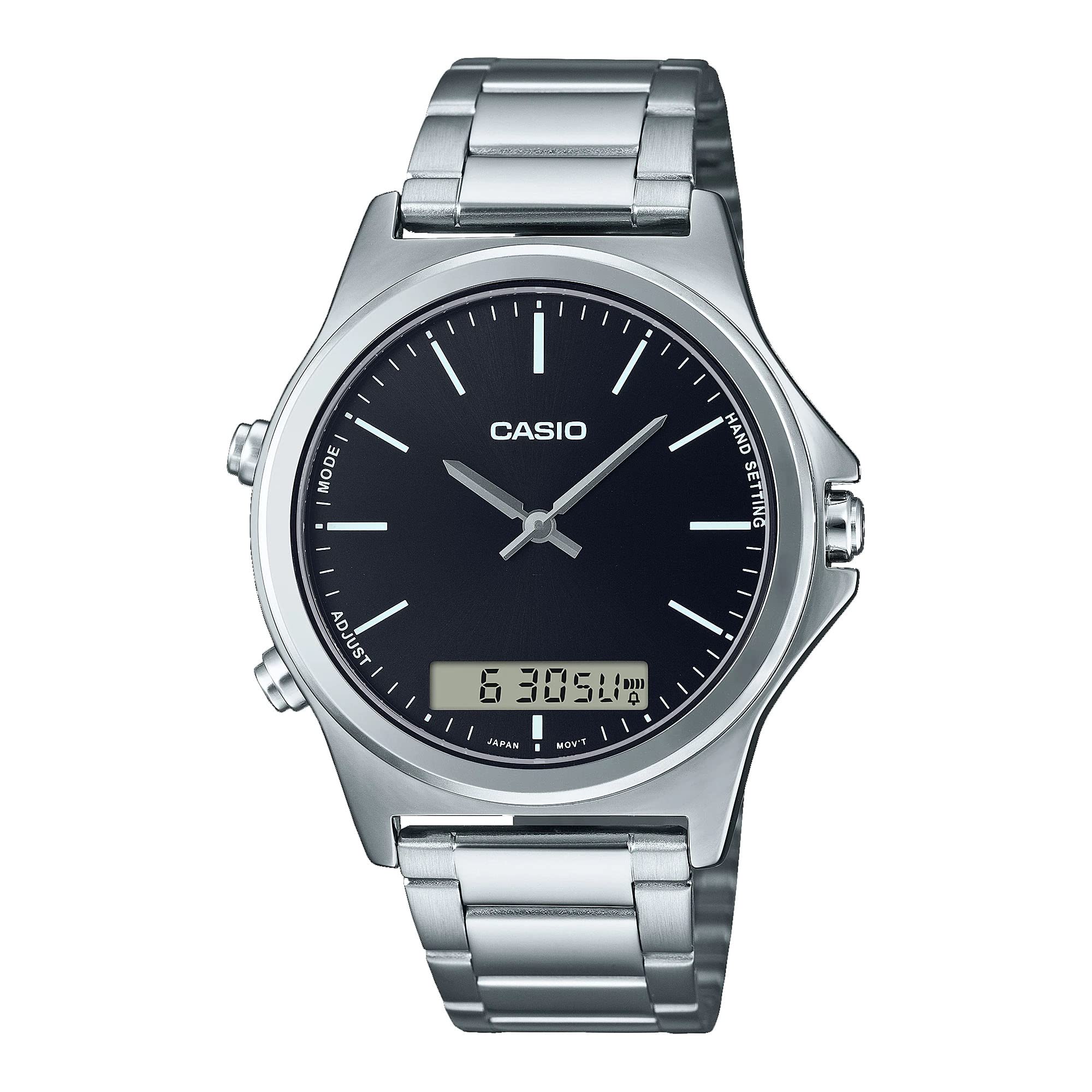Casio MTP-VC01D-1E Men's Stainless Steel Black Dial Analog Digital