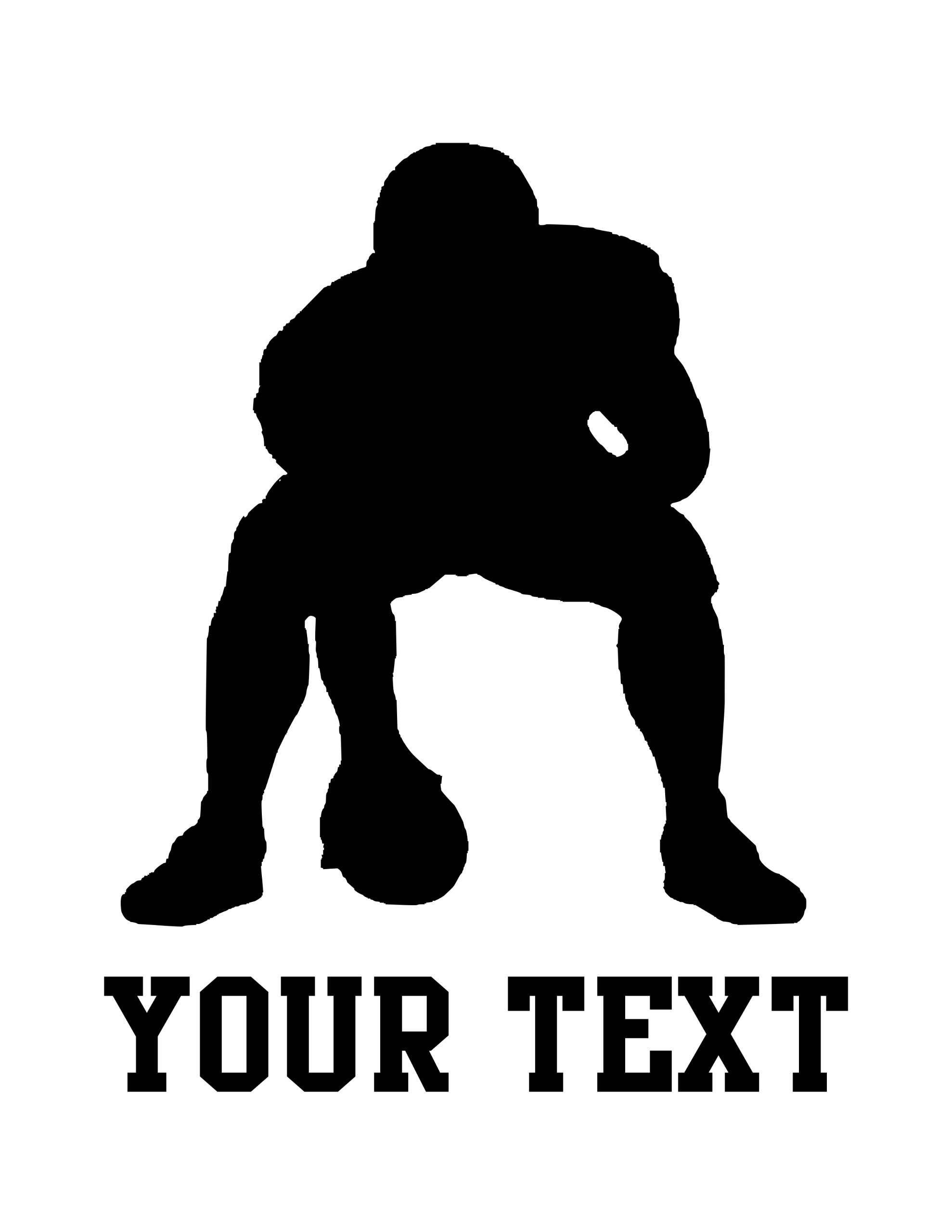 Football Player/Customize to Your Own Text for Free (Specify Color Otherwise We Ship White)
