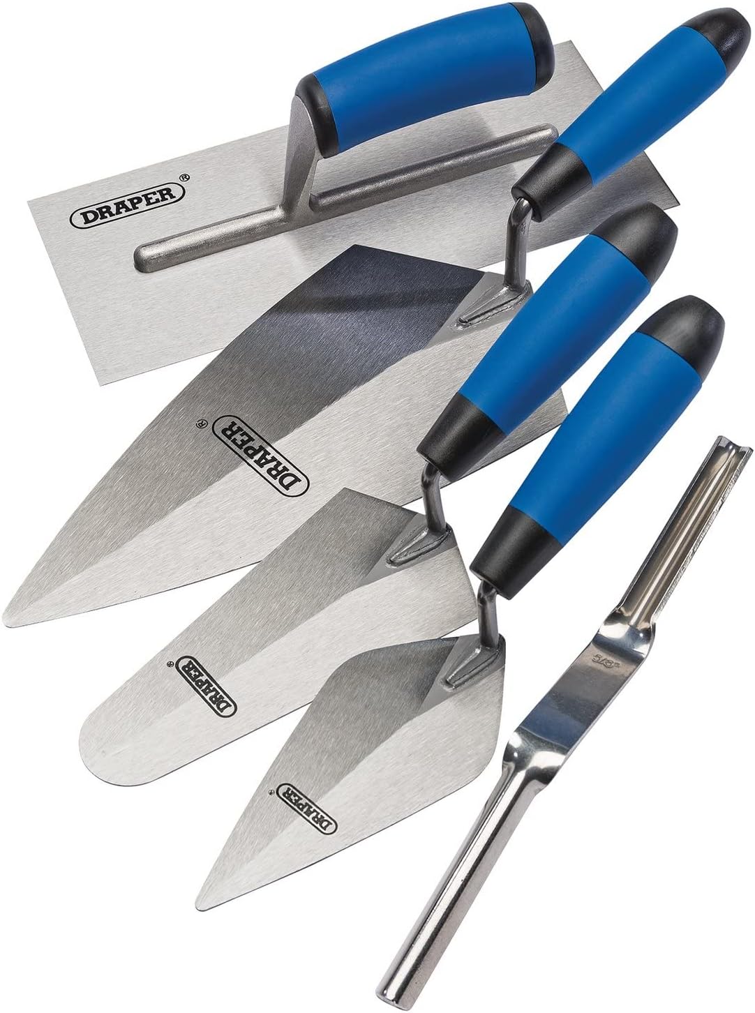70372 Soft Grip Trowel Set, 5 Piece, Silver and Blue, One Size