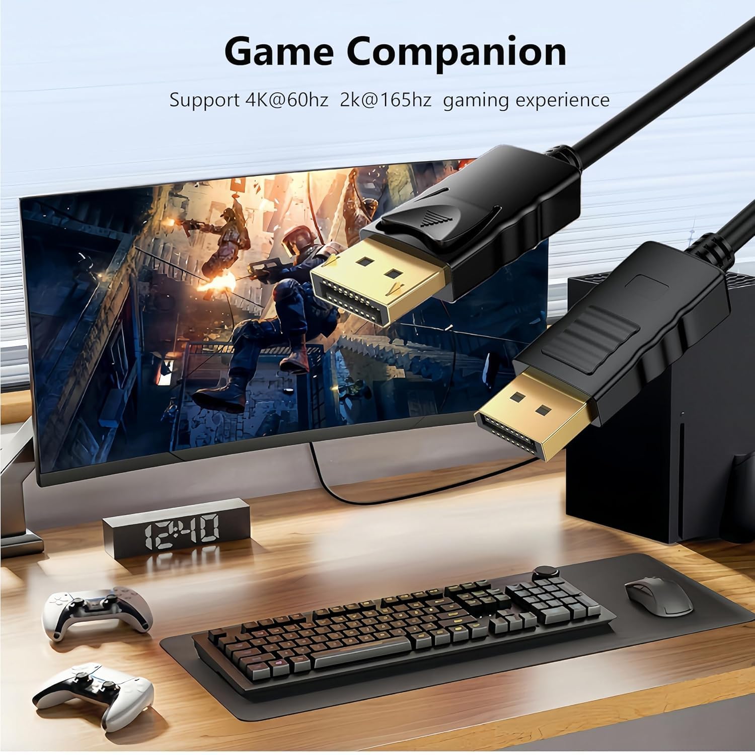 Cavo DisplayPort da 3 m, confezione da 10, cavo DP da 3 m [4K a 60Hz, 2K a 165Hz, 2K a 144Hz], cavo DisplayPort ad alta velocità 120Hz 144Hz 165Hz per monitor da gioco, scheda grafica, TV, PC