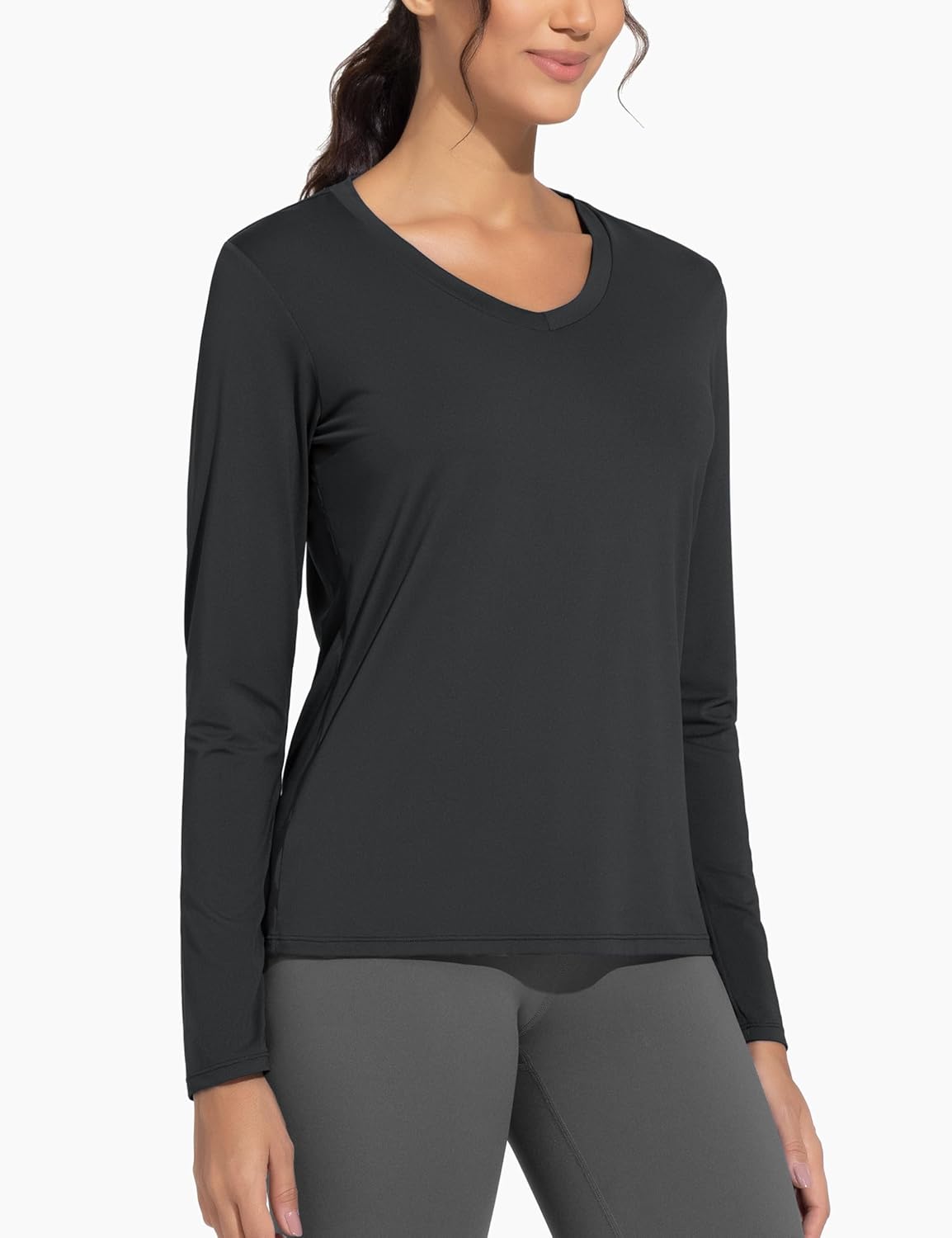 THE GYM PEOPLE Women's Long Sleeve Workout Shirts V-Neck Lightweight Basic Athletic Tops - Image 3