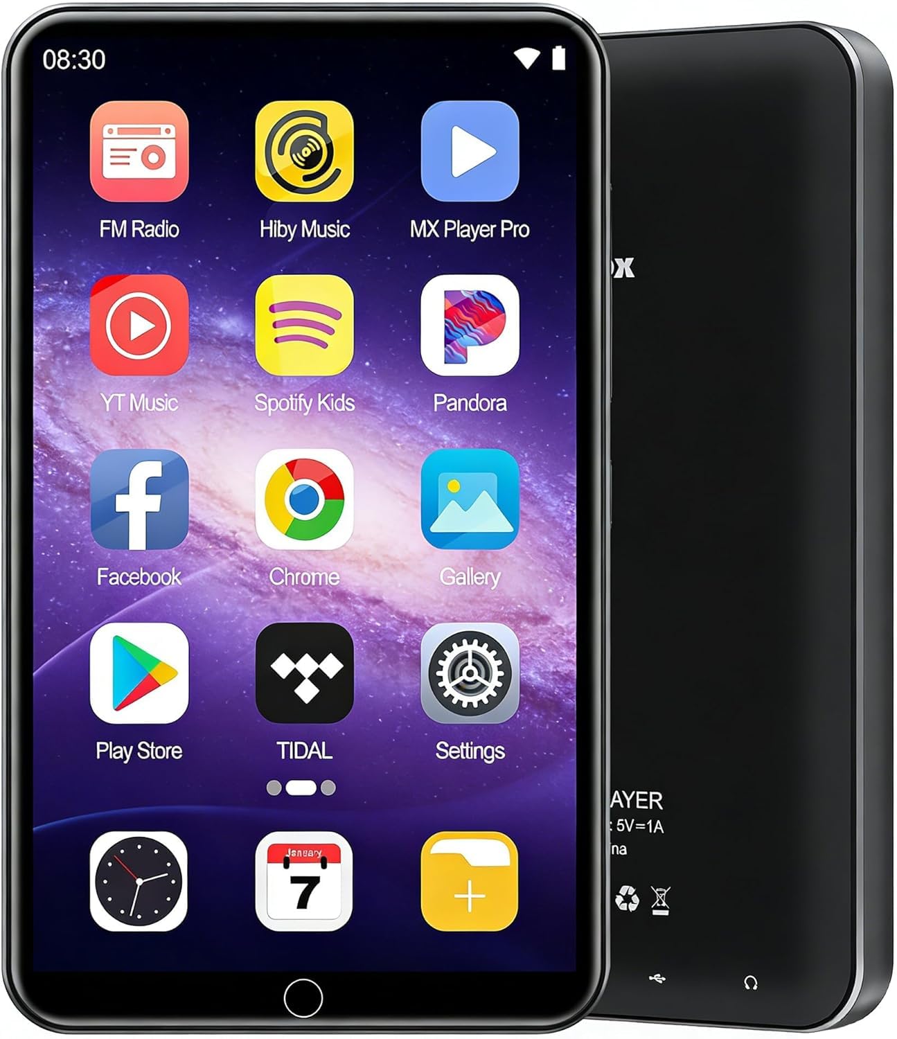 Reproductor MP3 de 80GB Bluetooth y WiFi, Reproductor MP3 de 4 Pulgadas con Pantalla táctil HD, Spotify con Altavoz, Reproductor de música Diofox Android MP3 MP4 para niños, Audible, Amazon Music
