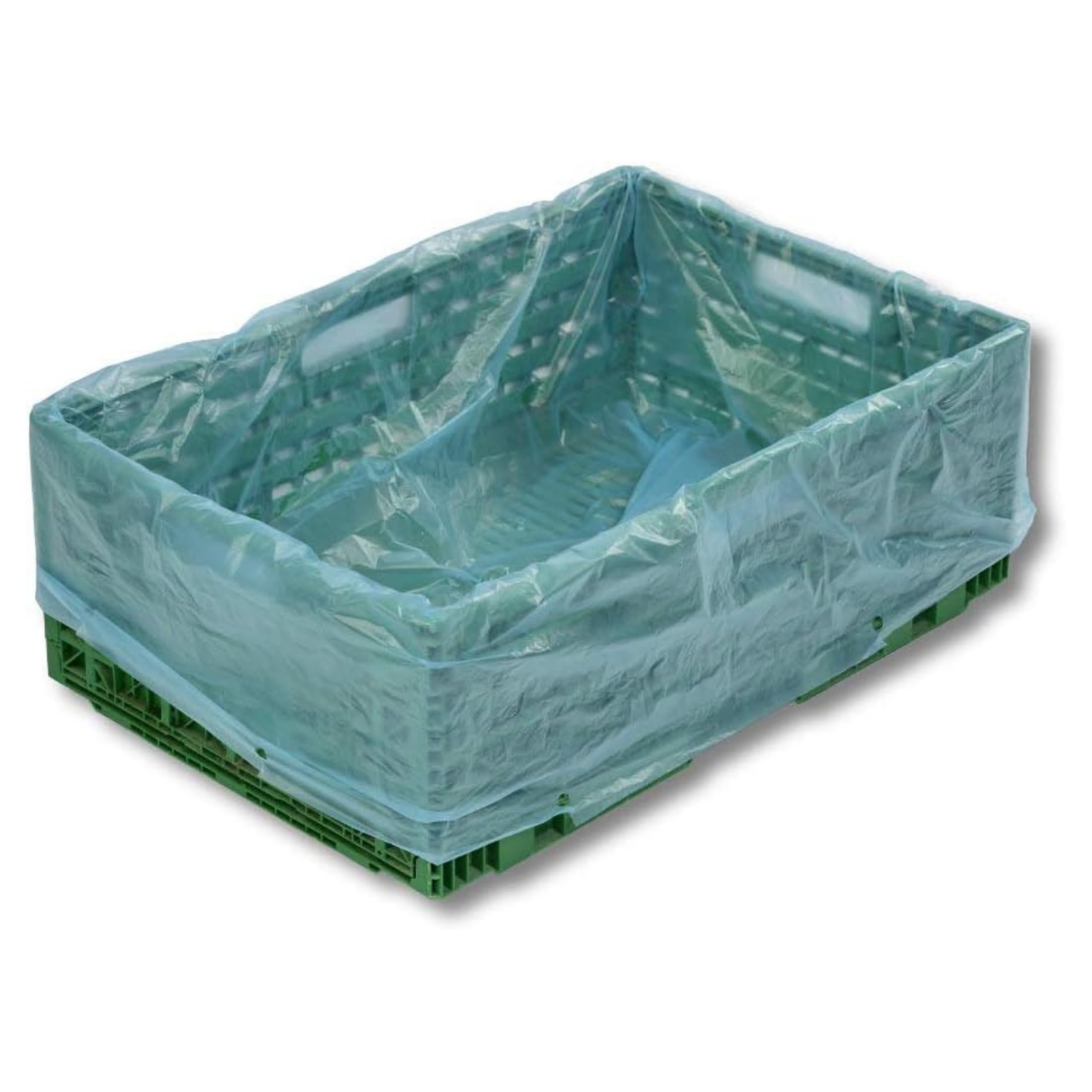 dm-folien Foliensäcke I 1000 Stück I 600+400x800mm I Lebensmittelechte Seitenfaltensäcke 10 µ I Blau-transluzente Beutel aus recycelbarem HDPE I Reißfeste Säcke für KLT-Kisten & Kartons