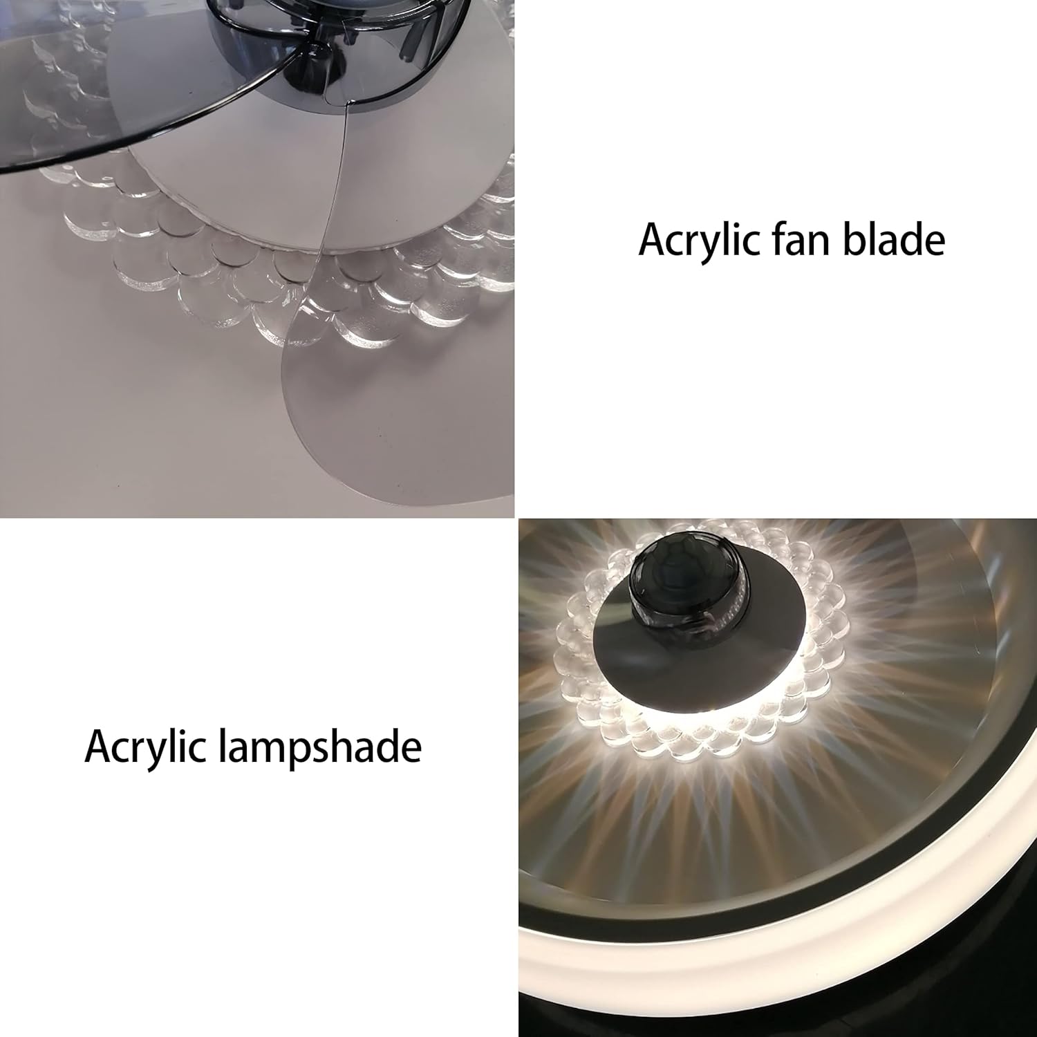 Ceilifan with Light and Remote Control Silent 3 Speeds Bedroom Led Fan Ceililight with Timer Modern Liviroomt Ceilifan Light/Pink