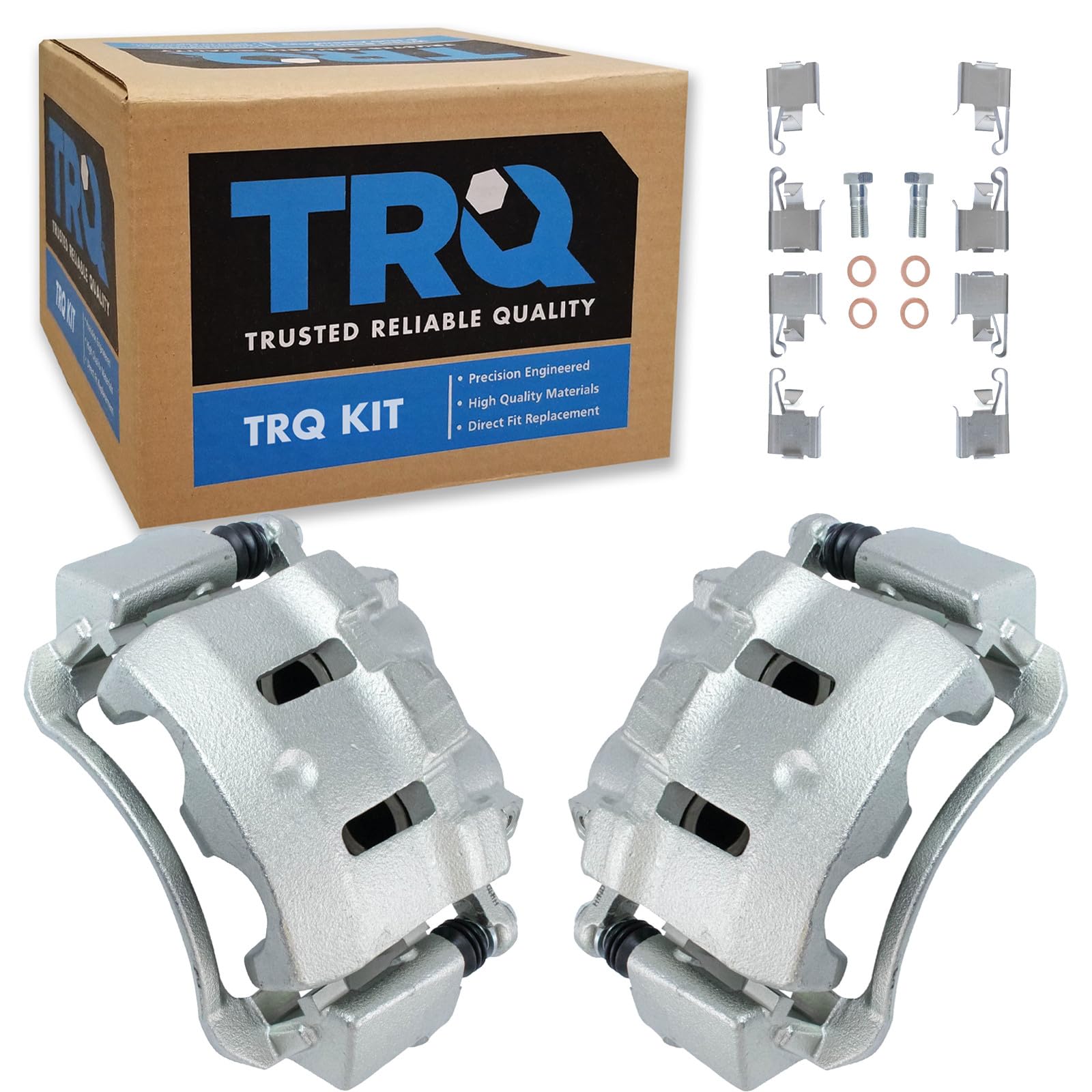 TRQ Front Driver and Passenger Side Brake Caliper Set Caliper Brackets