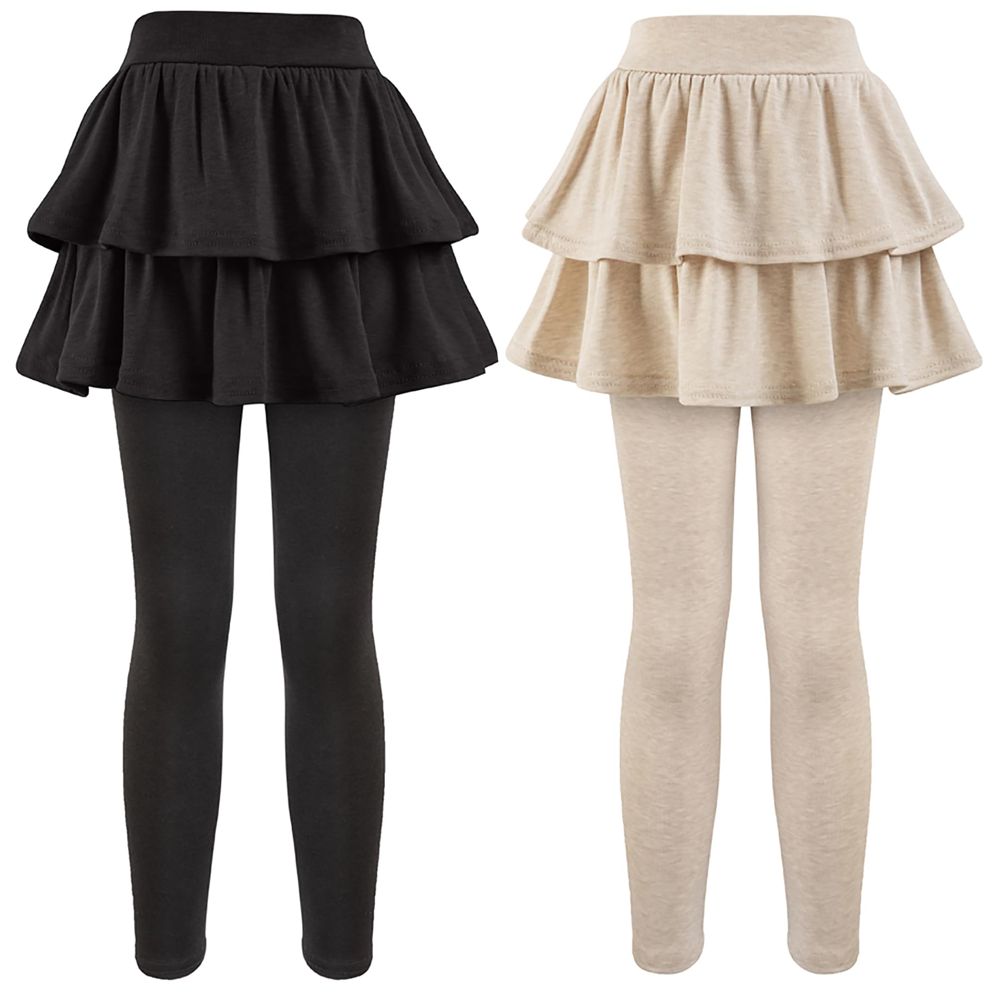 GUOGUOWU Girls School Uniform Pants Leggings with Skirts Stretch Warm Jegging 4-12 Years