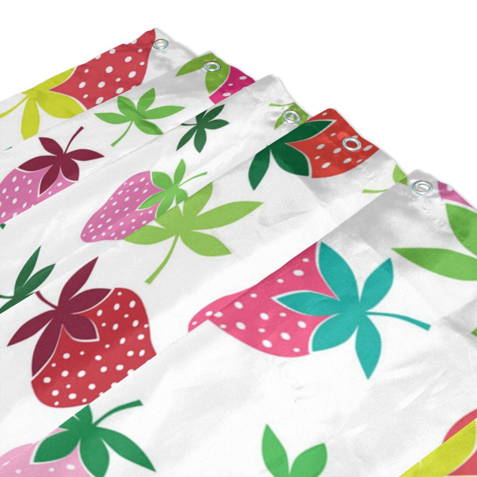 Tenda Doccia Con Fragole 183x183 Cm - Tessuto Impermeabile Con 12 Ganci - Decorazione Bagno