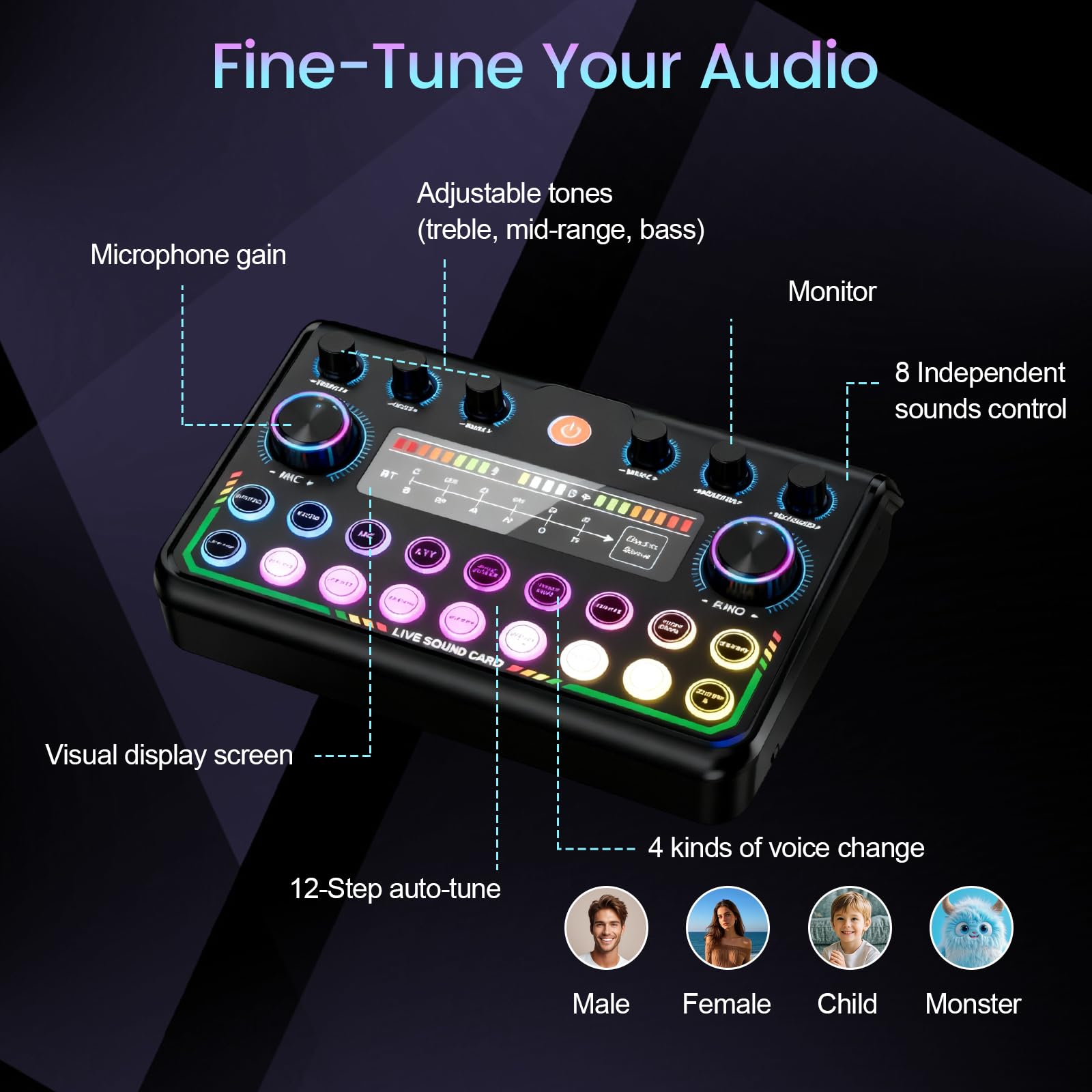 Paquete de podcast, micrófono USB, kit mezclador audio, grabación, podcasting, transmisión