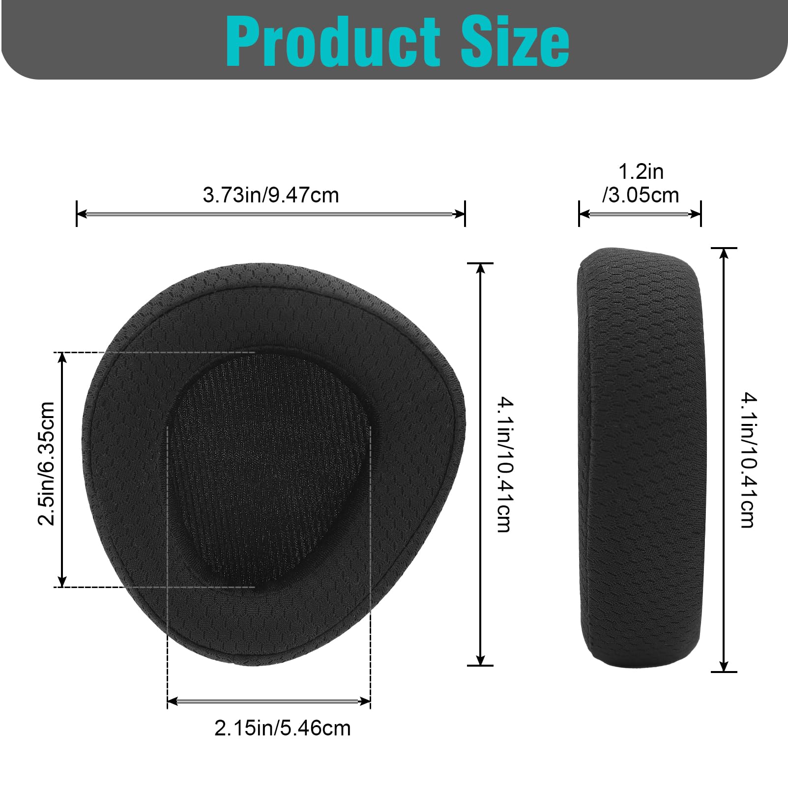 Almohadillas para auriculares de repuesto suave, almohadillas de malla transpirable con espuma viscoelástica, color negro