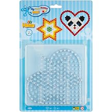 Hama - Blister Pack of 2 Plates Heart and Star for Ironing Beads Size Maxi - Creative Activities 8105 Transparent