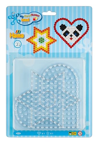 Hama Perlen 8105 Juego de 2 Placas de sujeción para Perlas de Planchar Maxi con un diámetro de 10 mm