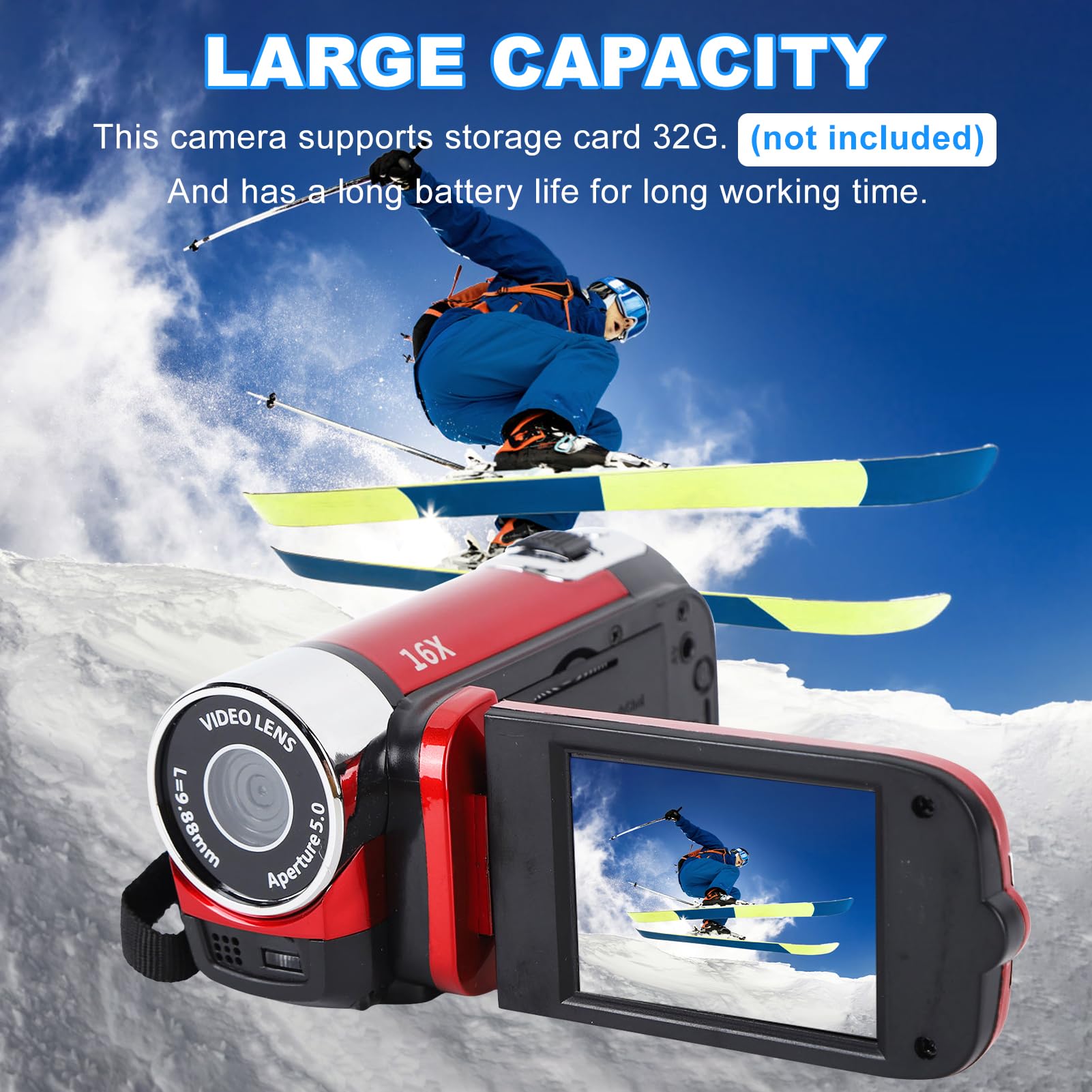 Video Camera Camcorder, Full HD Rotation Digital Camera Recorder, 16X High Definition 270 Degree Rotation Digital Camcorder Video DV Camera(EU Red Video Camera Camcorder, Full HD Rotation Digital Camera Recorder, 16X High Definition 270 Degree Rotation Digital Camcorder Video DV Camera(EU Red