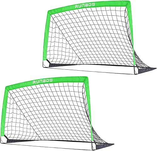 Miniatura 7 de RUNBOW 5x3 FT Kids Soccer Goal with Carry Bag, Portable Folding Soccer Net for Backyard Training, IndoorOutdoor Use for Youth and Adults