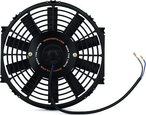 Mishimoto MMFAN-10 - Ventilador eléctrico delgado para radiador, ajuste universal de 10 pulgadas, 12.3 voltios, color negro