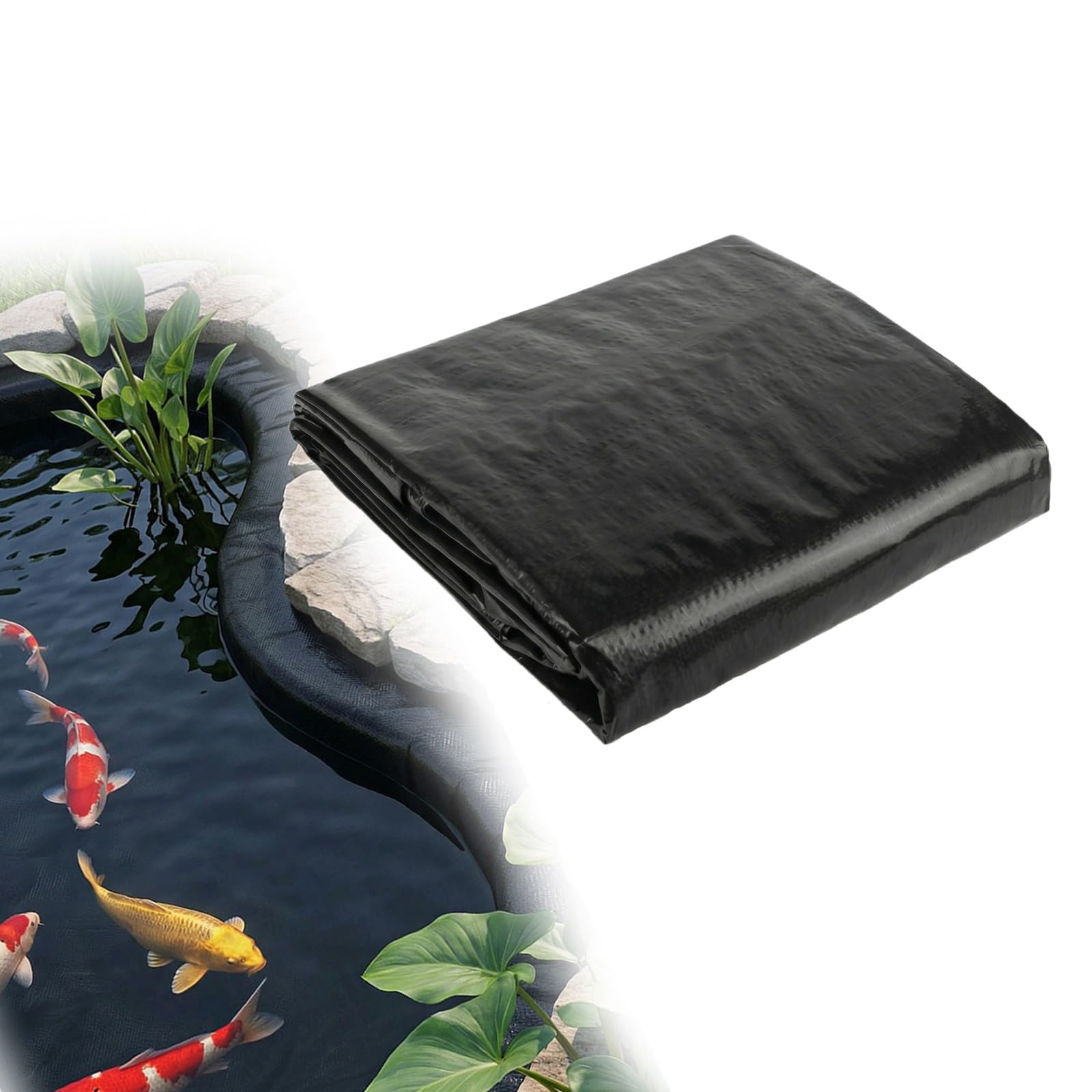 GARDENIX Pond Liner 450gsm PVC Solid Black 3m x 3m – Heavy‑Duty Waterproof Liner with Included Underlay for Garden Ponds, Koi Ponds & Water Features Pools Fountains and Streams