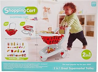 لعبة عربة تسوق مع أضواء وموسيقى، لعبة ممتعة للأطفال، تعمل بالبطارية - متعددة الألوان