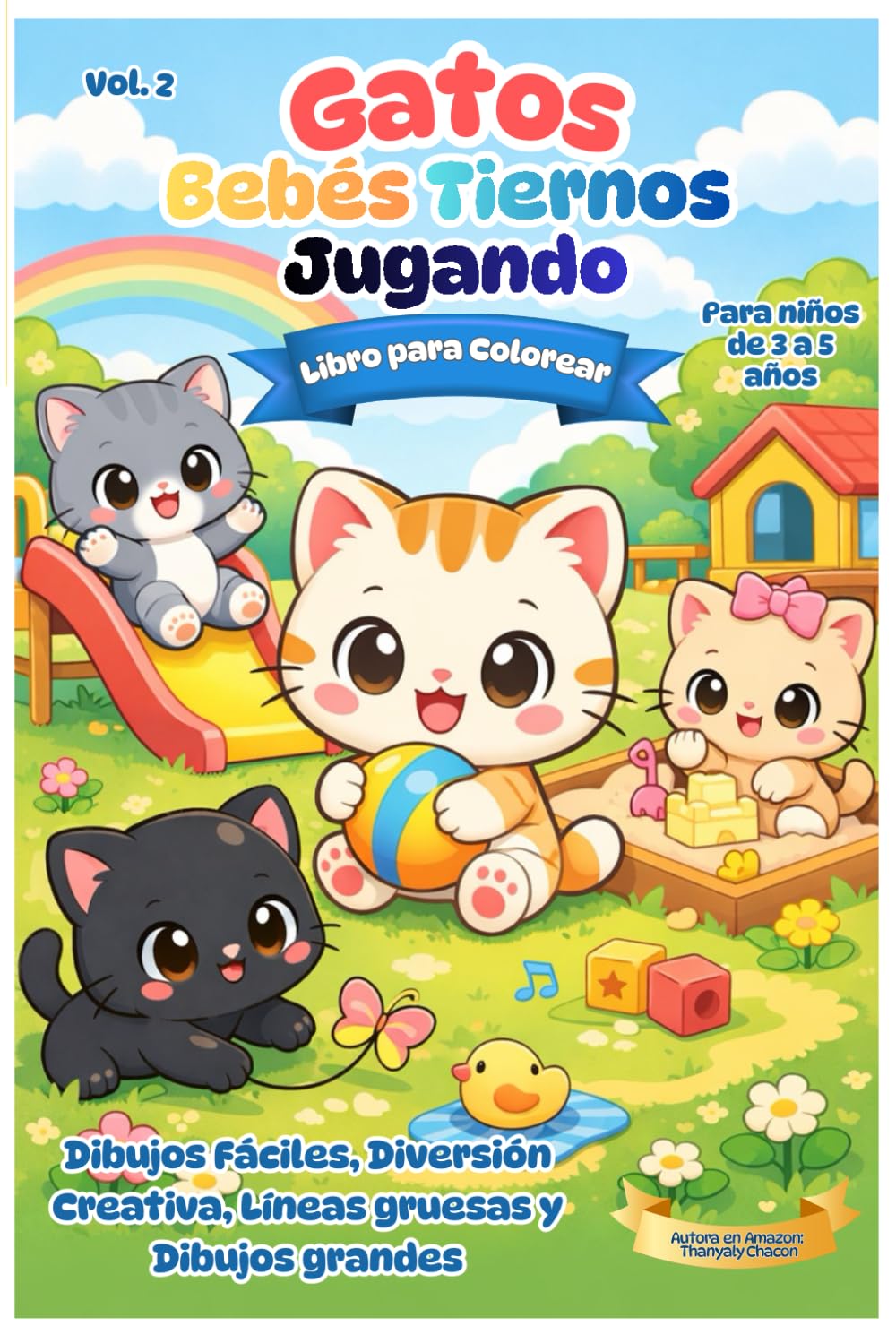 Gatos Bebes Tiernos: Libro para Colorear: Vol. 2 - Jugando